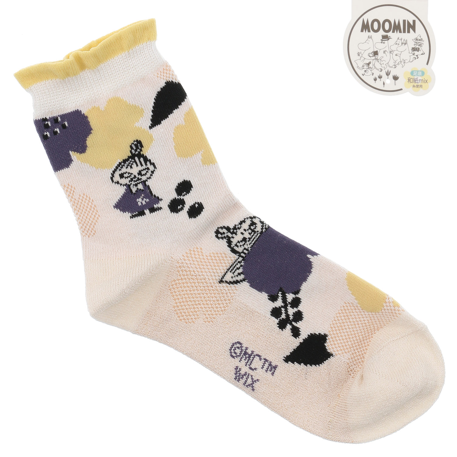 MOOMIN ロークルーソックス 大花ミイ刺繍 - 画像4