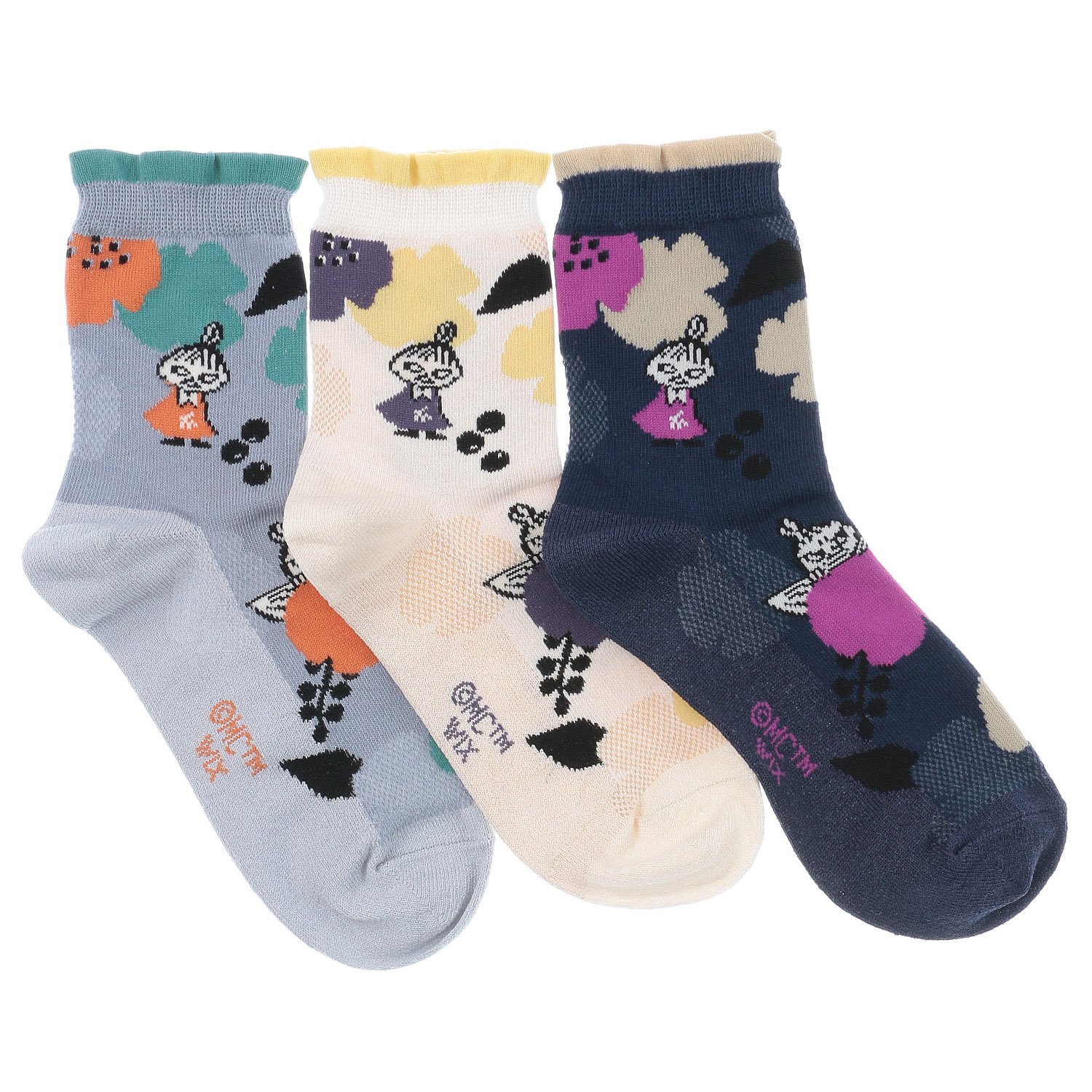 MOOMIN ロークルーソックス 大花ミイ刺繍