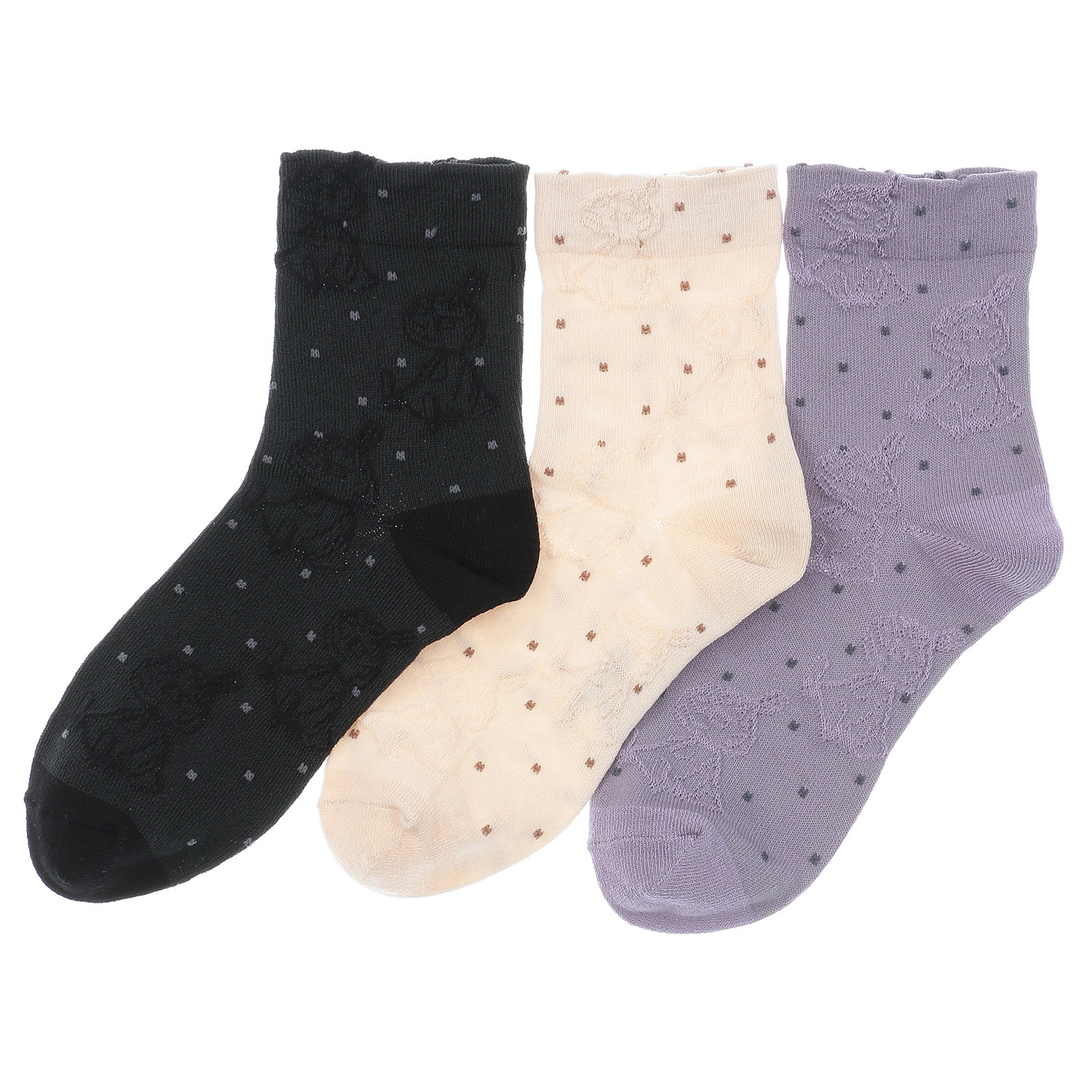 MOOMIN ロークルーソックス 逆スパミイドット - 画像1