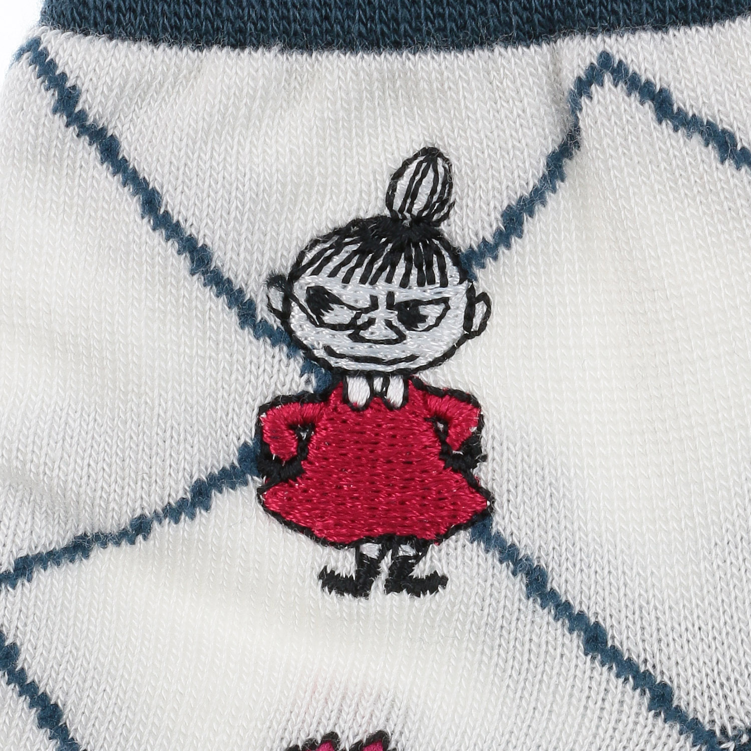 MOOMIN 冷感スニーカー丈ソックス 格子柄ミイ刺繍 - 画像4