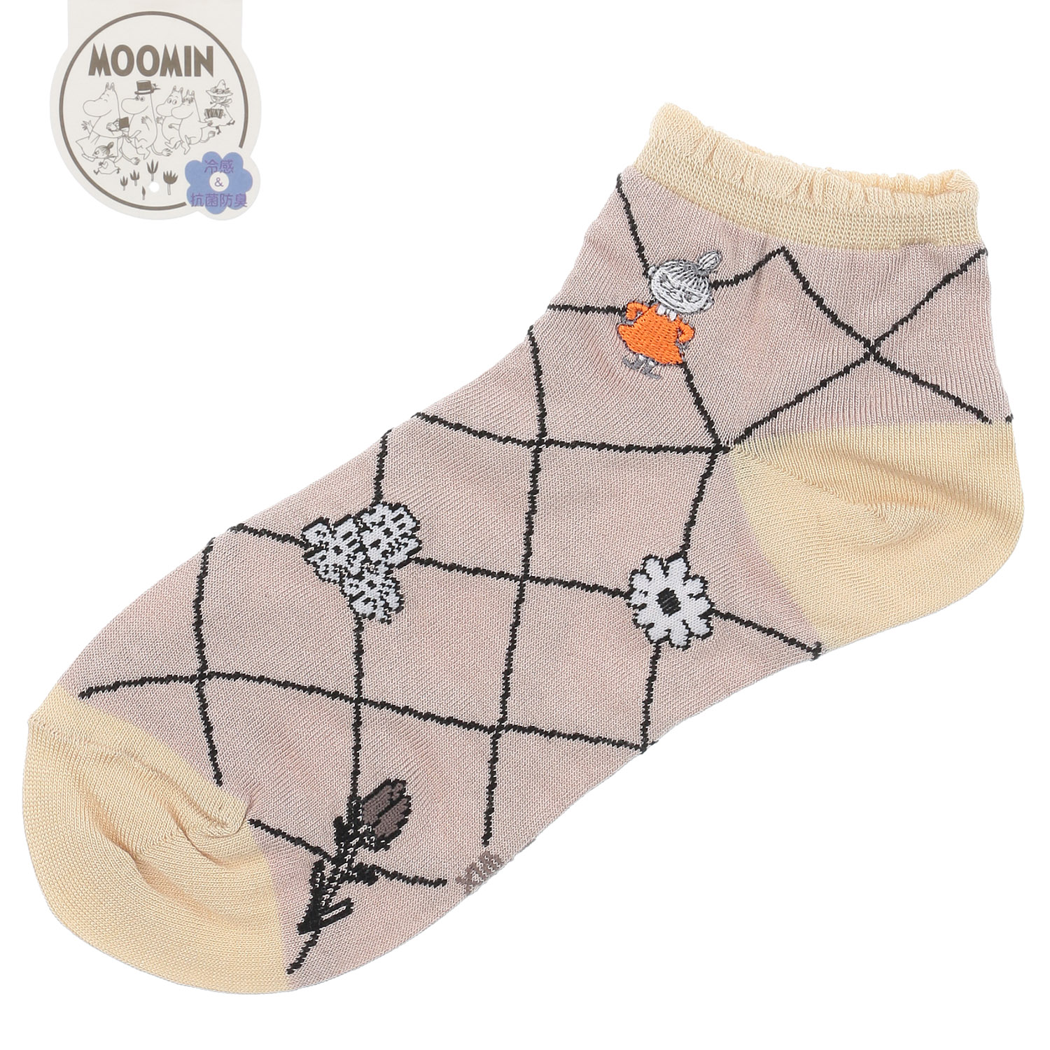 MOOMIN 冷感スニーカー丈ソックス 格子柄ミイ刺繍 - 画像8