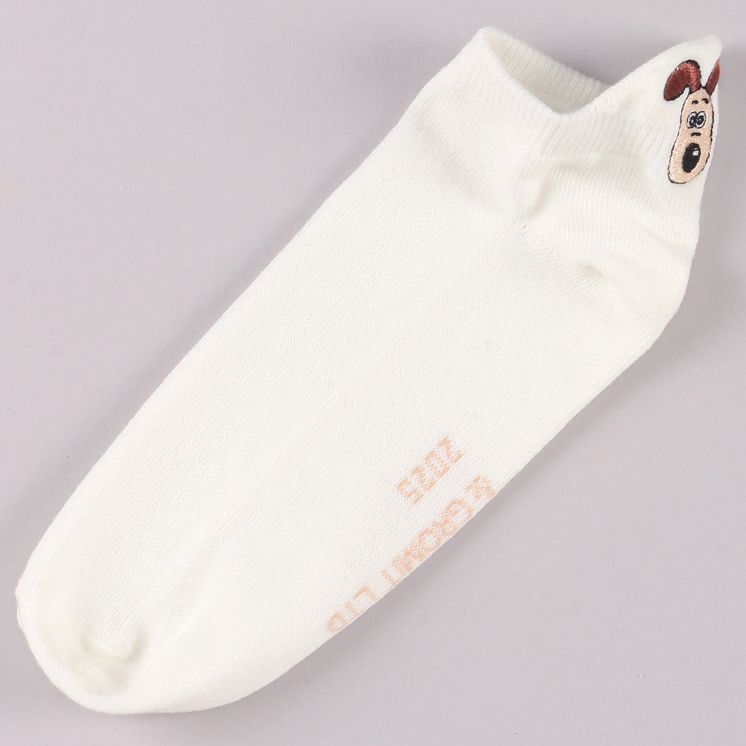 ウォレスとグルミット 刺繍 スニーカー丈 靴下 - 画像2