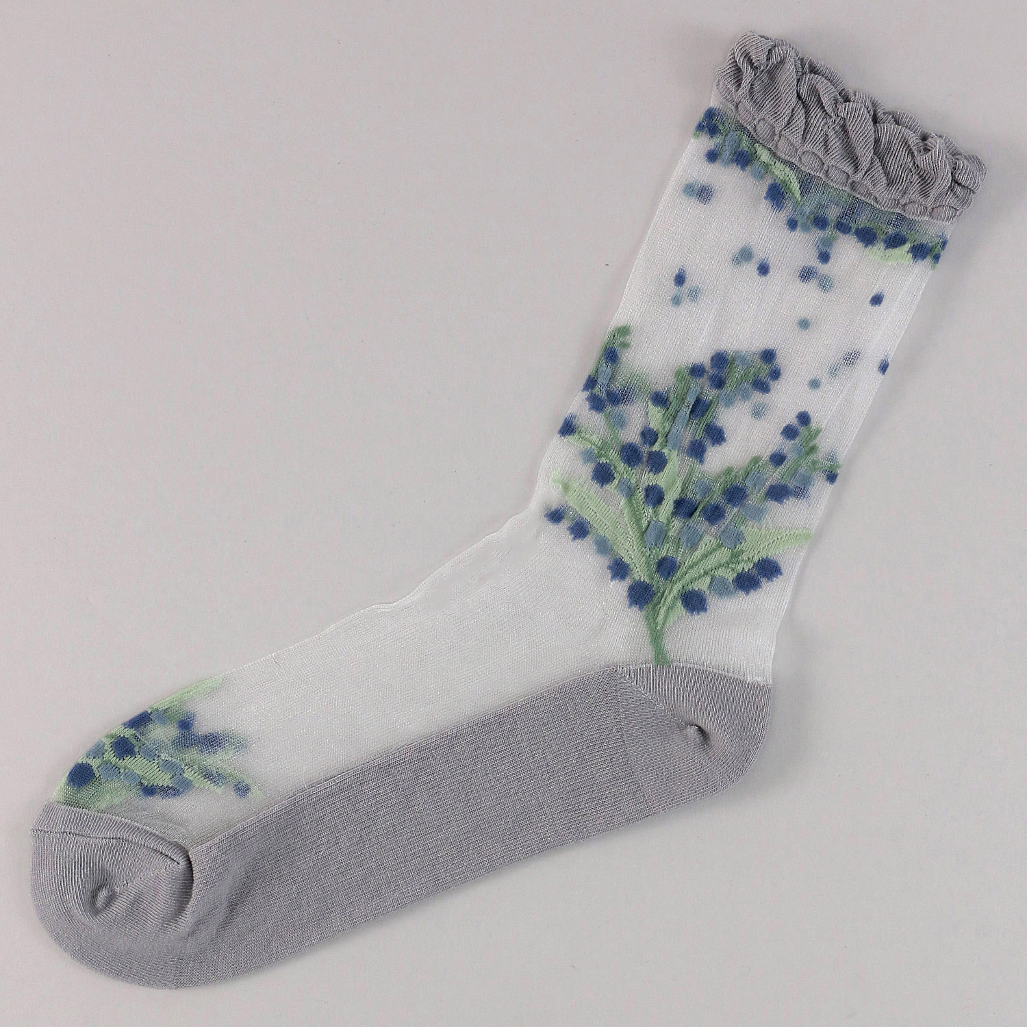 プティパ クルー丈 シースルーソックス スズラン 足底綿【在庫限り】