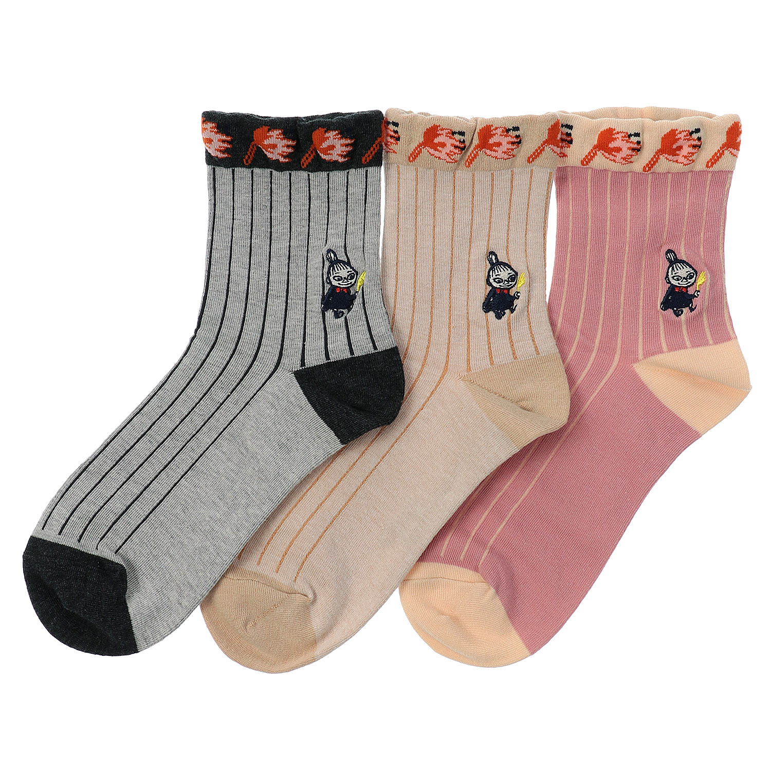 MOOMIN ミイフェア ロークルー丈 ストライプ ミイ刺繍 - 画像1