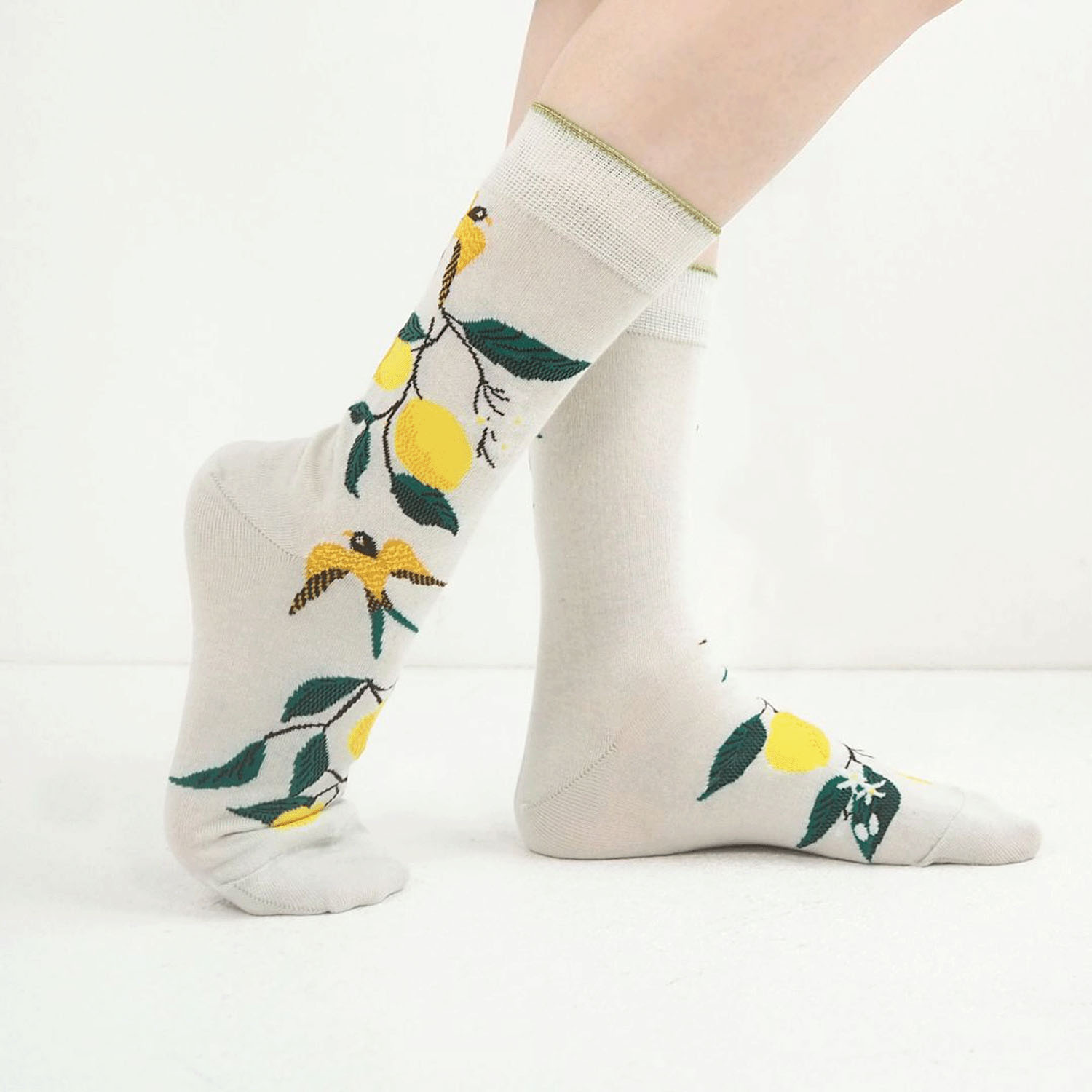 andeotte ハイゲージクルーソックス LEMON - 画像3