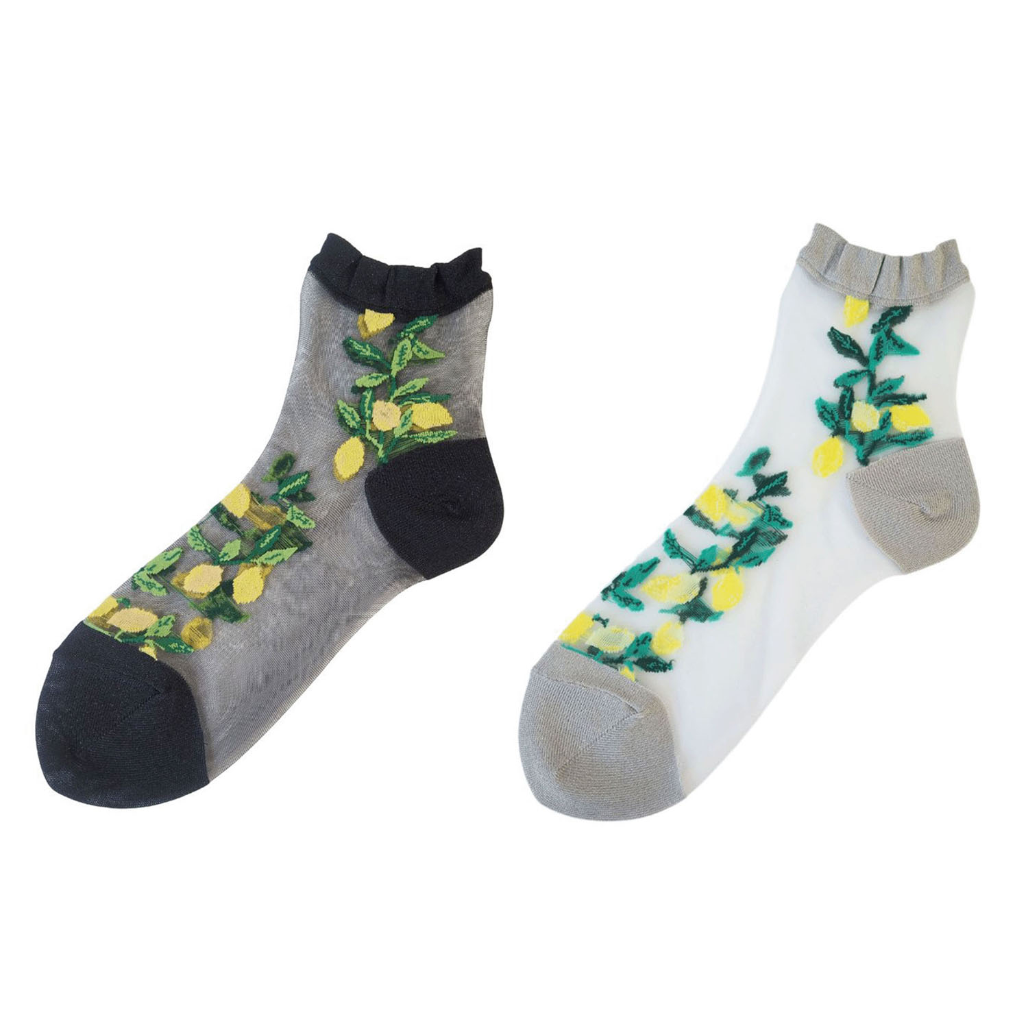 andeotte シースルーショートソックス LEMON