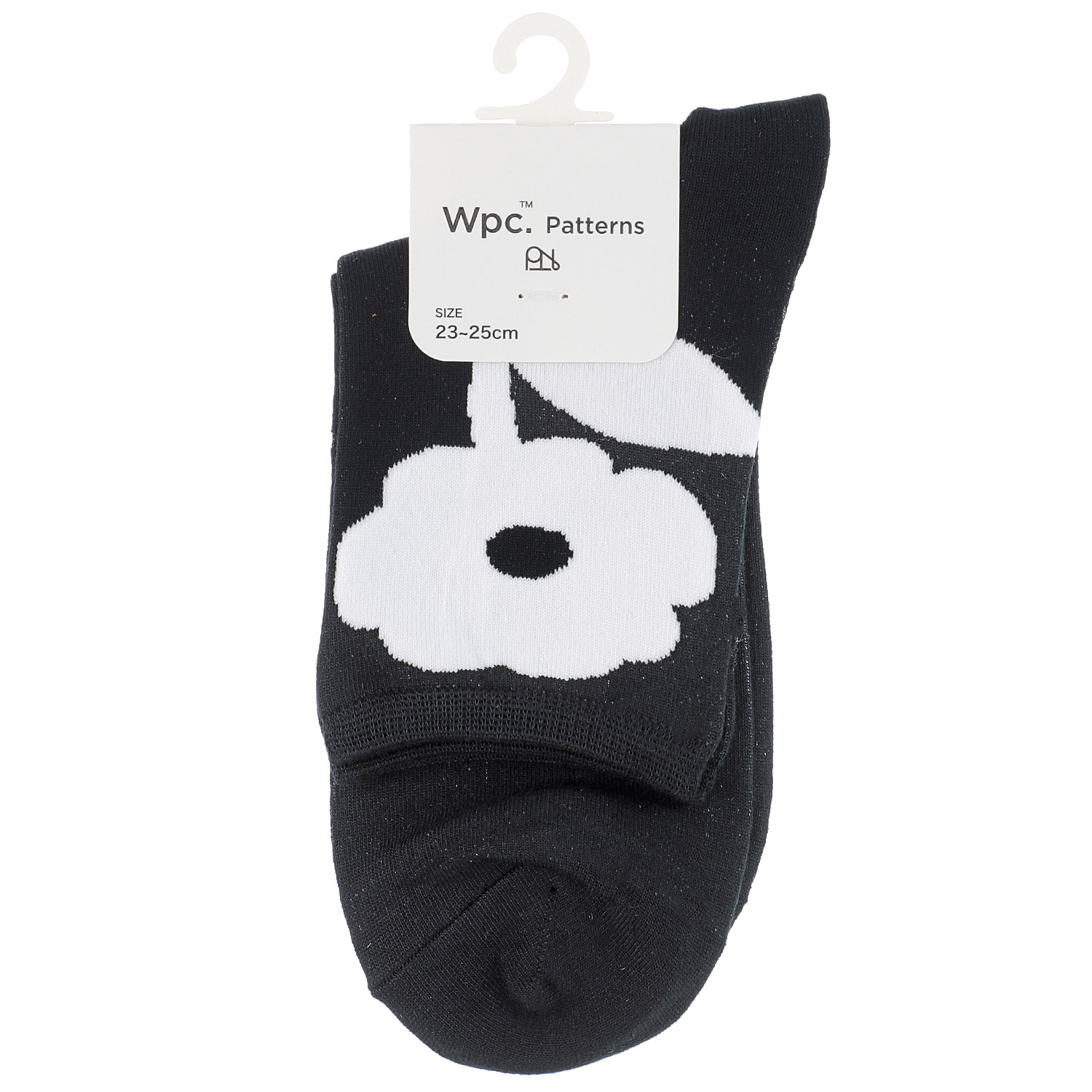 Wpc．Patterns クルー丈ソックス ピオニ柄 吸水速乾 - 画像2