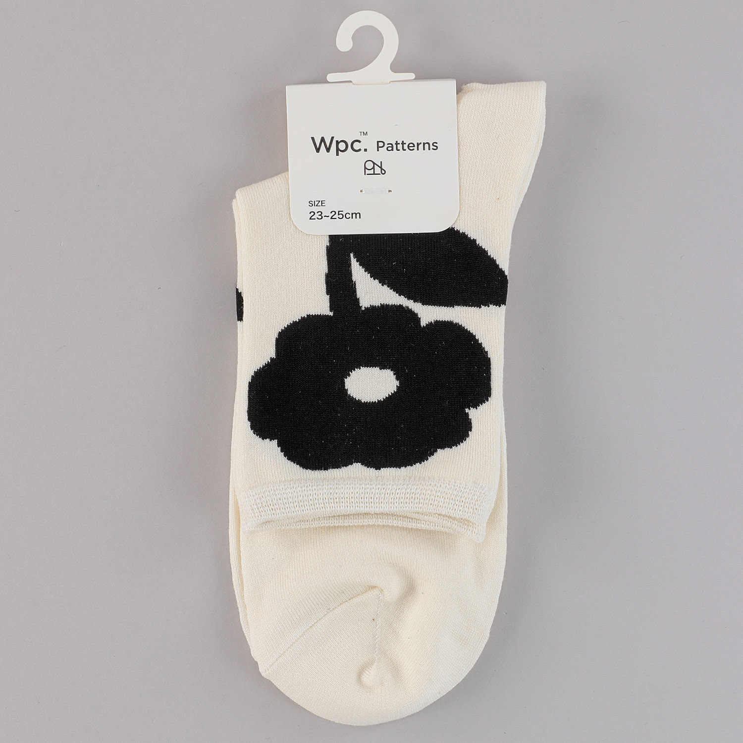 Wpc．Patterns クルー丈ソックス ピオニ柄 吸水速乾【在庫限り】 - 画像3