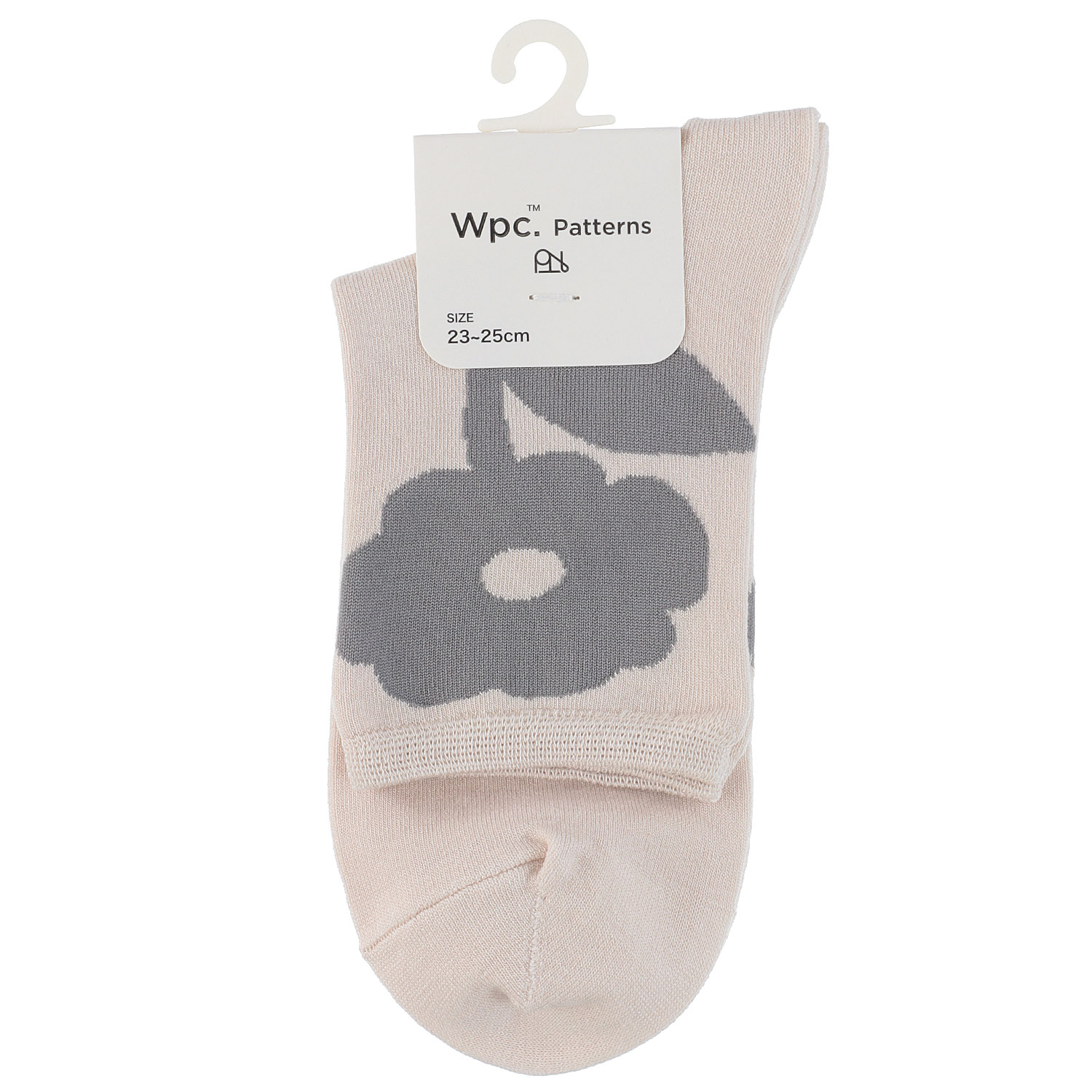 Wpc．Patterns クルー丈ソックス ピオニ柄 吸水速乾 - 画像4