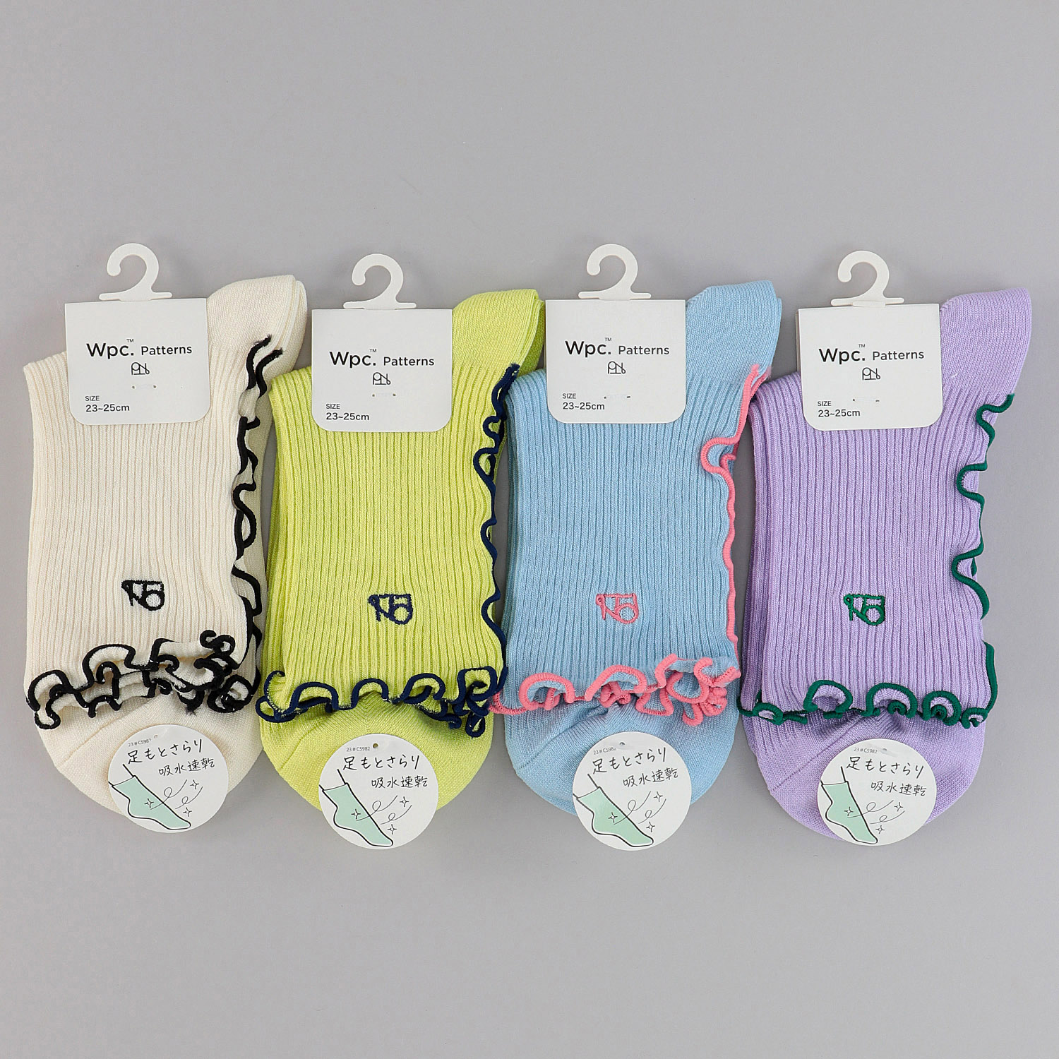 Wpc．Patterns クルー丈ソックス メロウ  吸水速乾 - 画像1