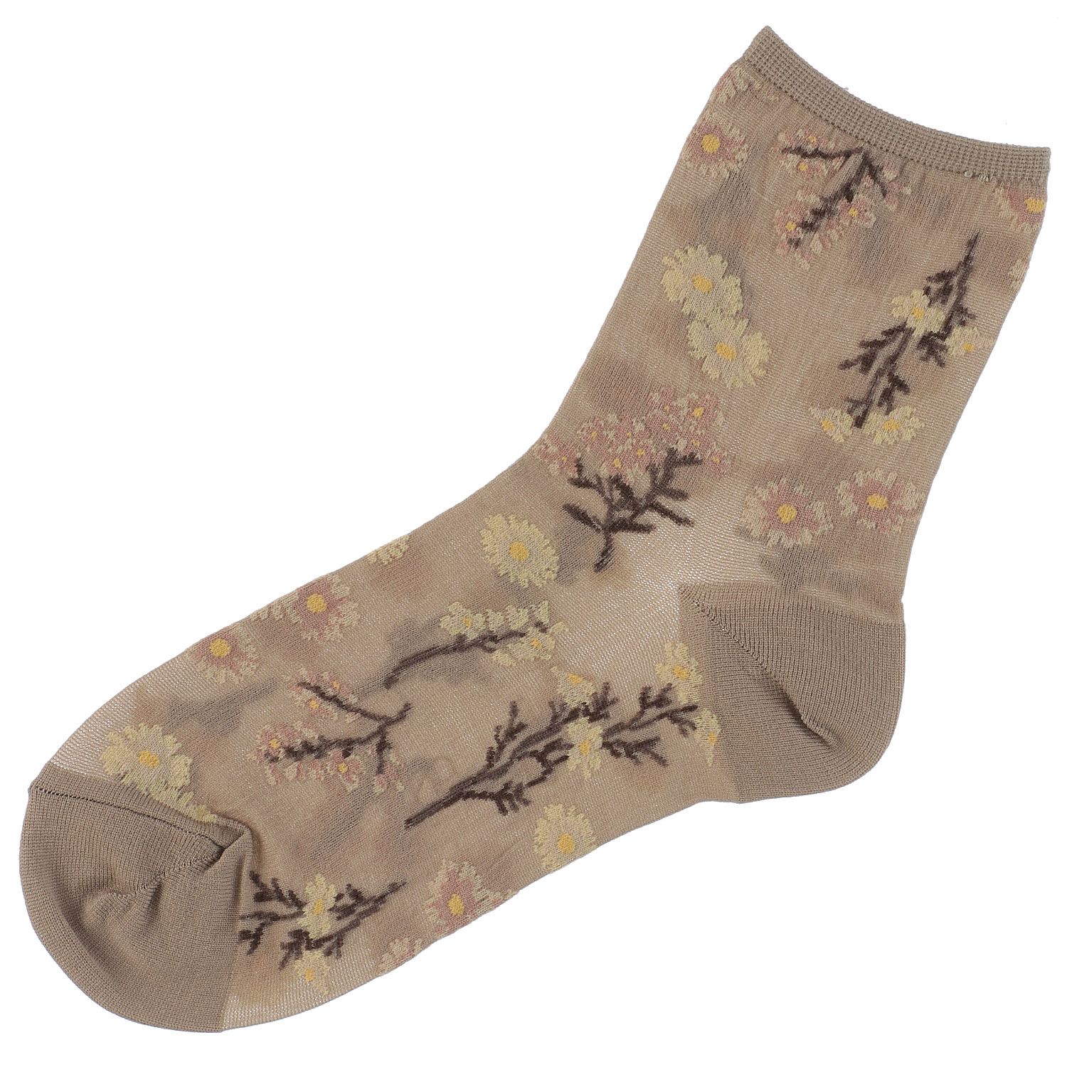 Wpc．Patterns クルー丈 シアーソックス 花柄 - 画像1