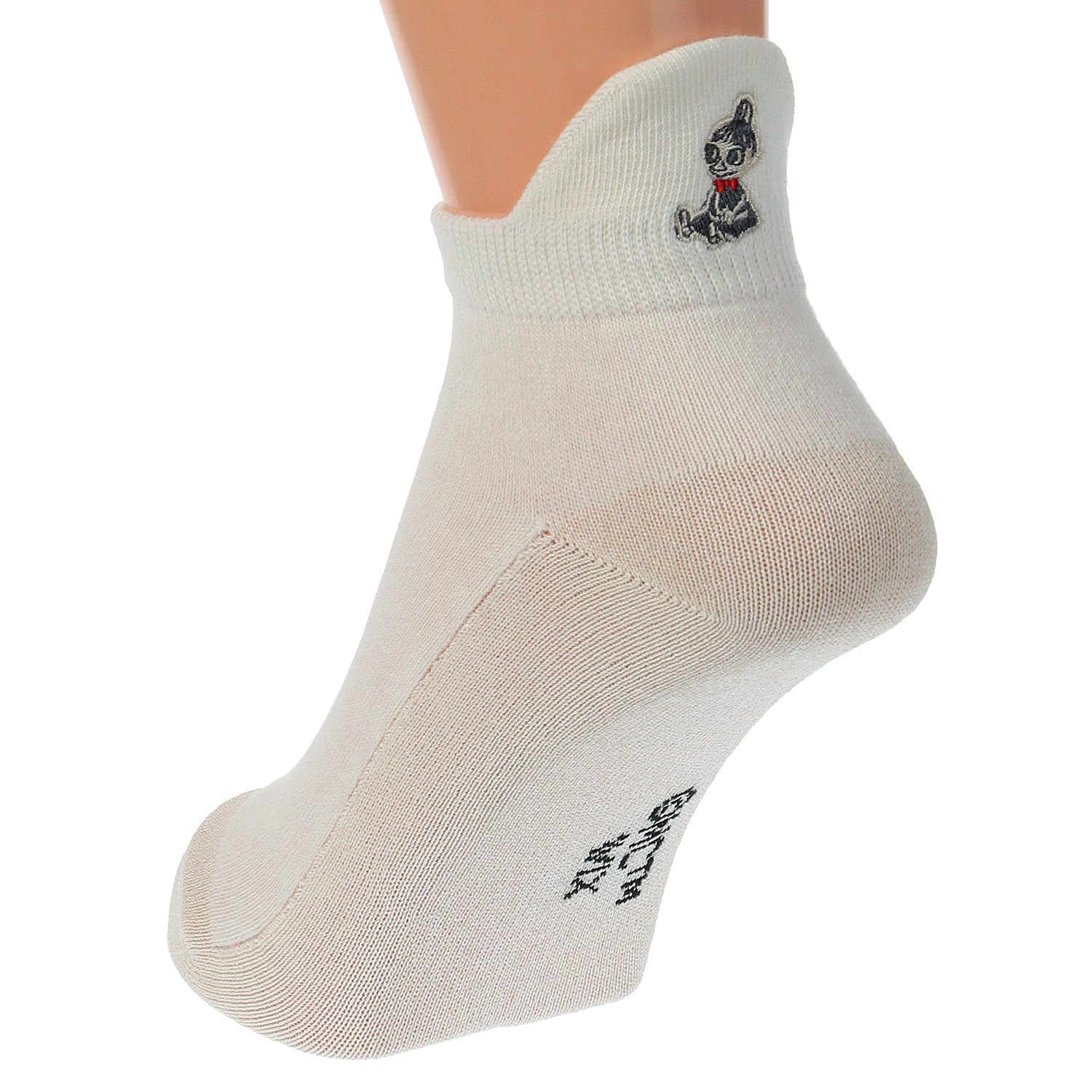 MOOMIN スニーカー丈ソックス 足底紙糸 踵モノトーンミイ刺繍【在庫限り】 - 画像4