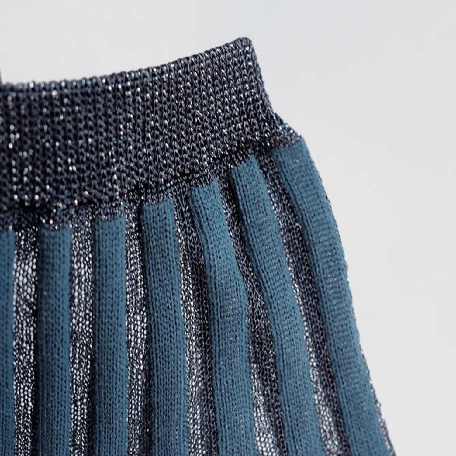 andeotte シースルーストライプラメソックス ショート丈【在庫限り】 - 画像2