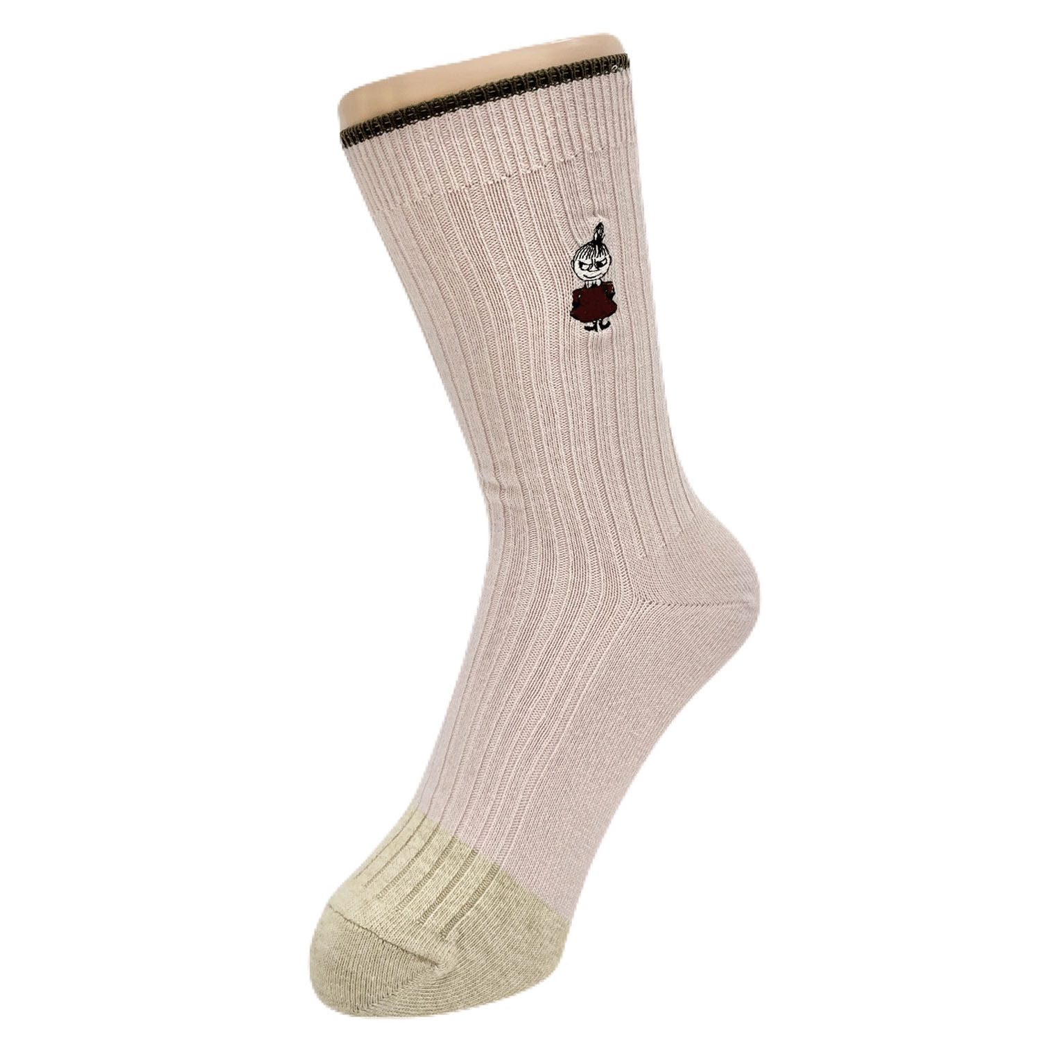 【ネイビーのみ】日本製MOOMINクルーソックス オーガニックコットンリブ切替ミイ【在庫限り】 - 画像2