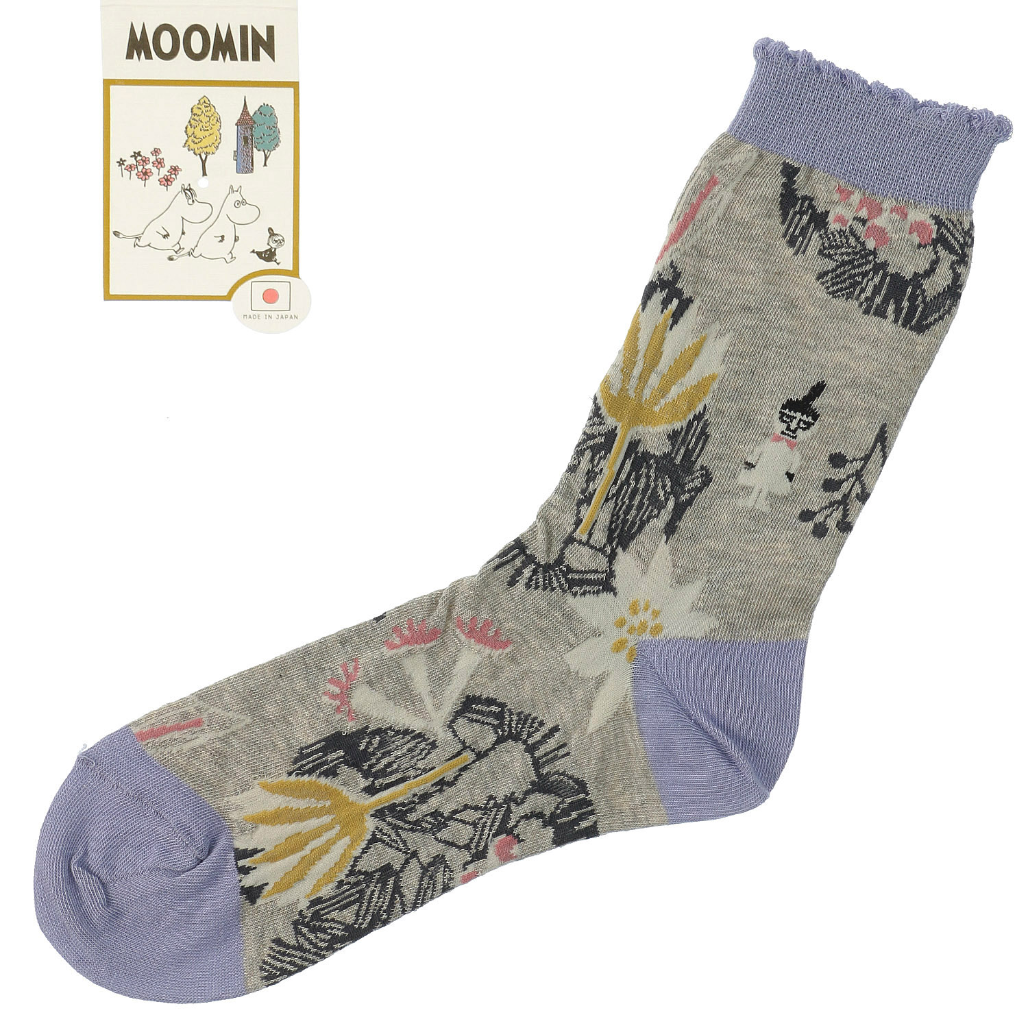 日本製MOOMINクルーソックス オーガニックコットン花のポルカ【在庫限り】 - 画像4
