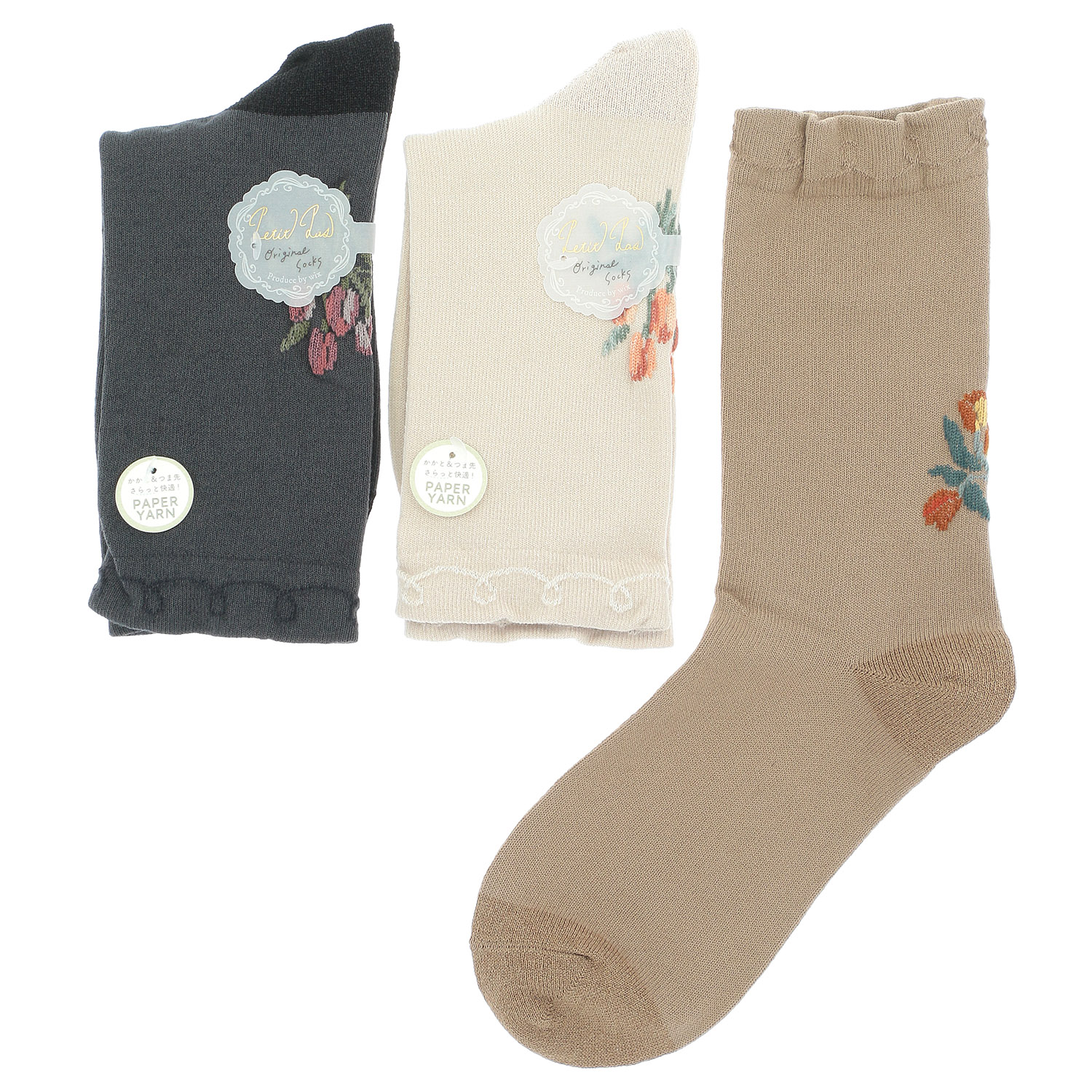 プティパ クルー丈 チューリップ  靴下【在庫限り】