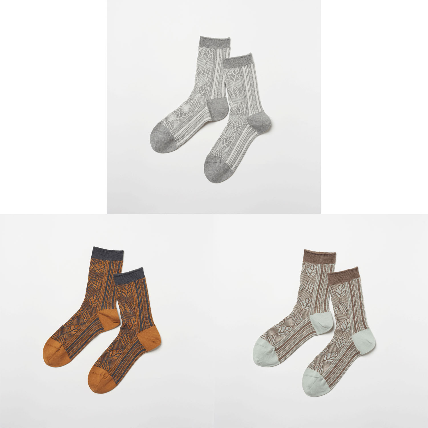 fromF（ lehti／葉っぱ）クルーソックス - 画像1