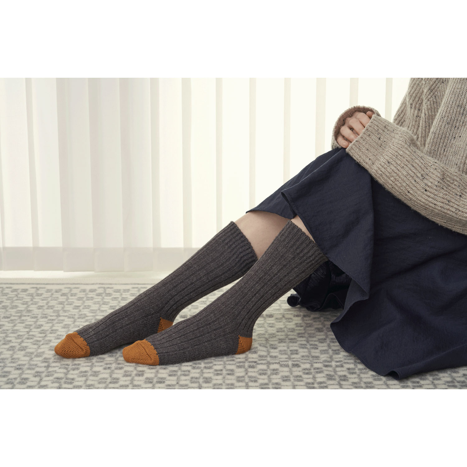 fromF low gauge rib（ローゲージリブ）クルー丈ソックス - 画像5