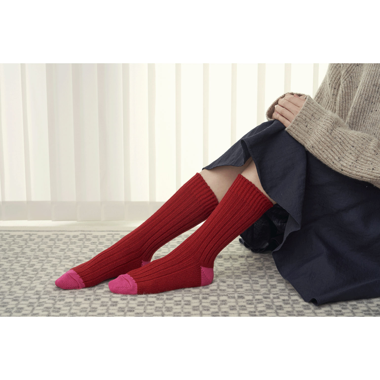 fromF low gauge rib（ローゲージリブ）クルー丈ソックス - 画像9