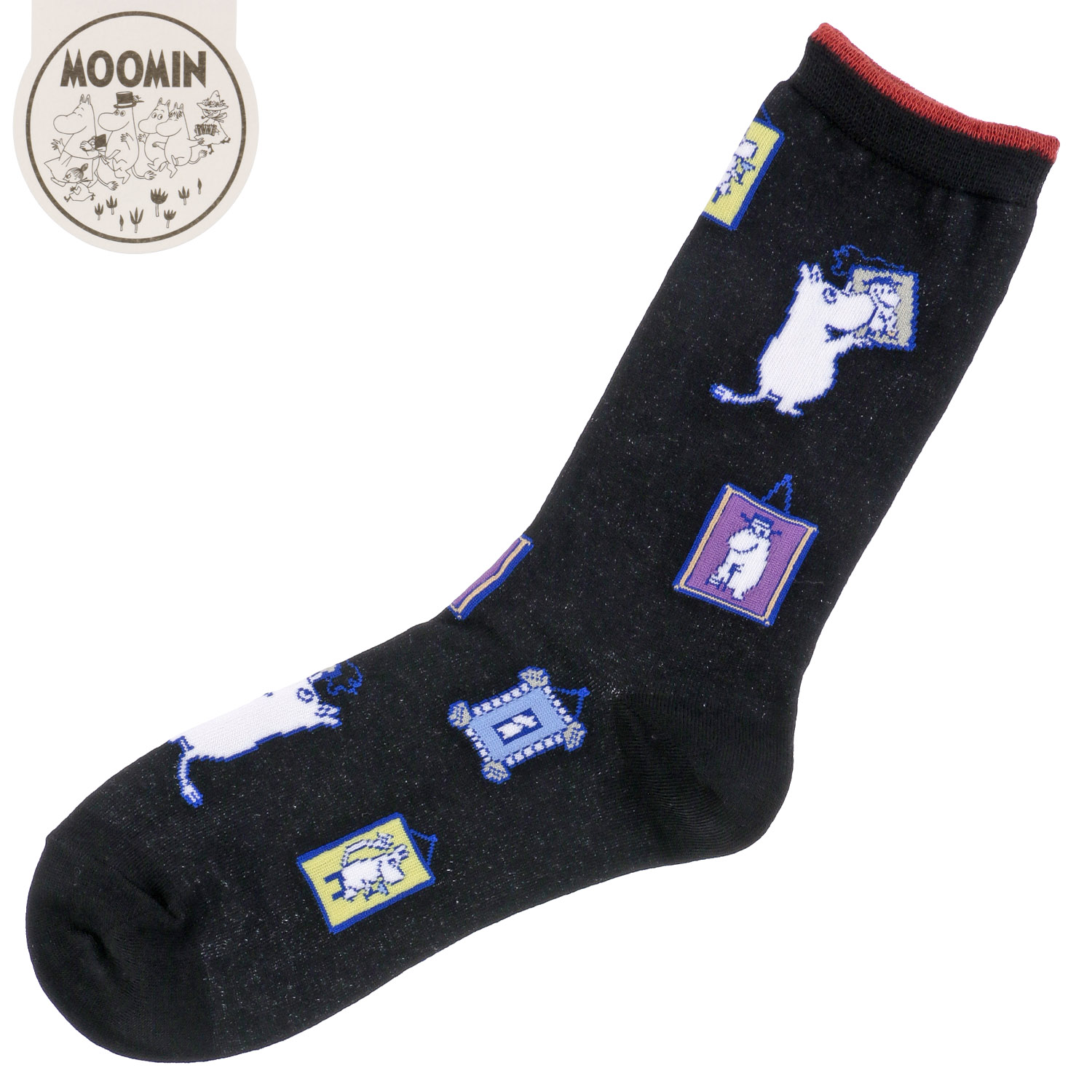 MOOMIN クルーソックス ムーミンと絵画【在庫限り】 - 画像2