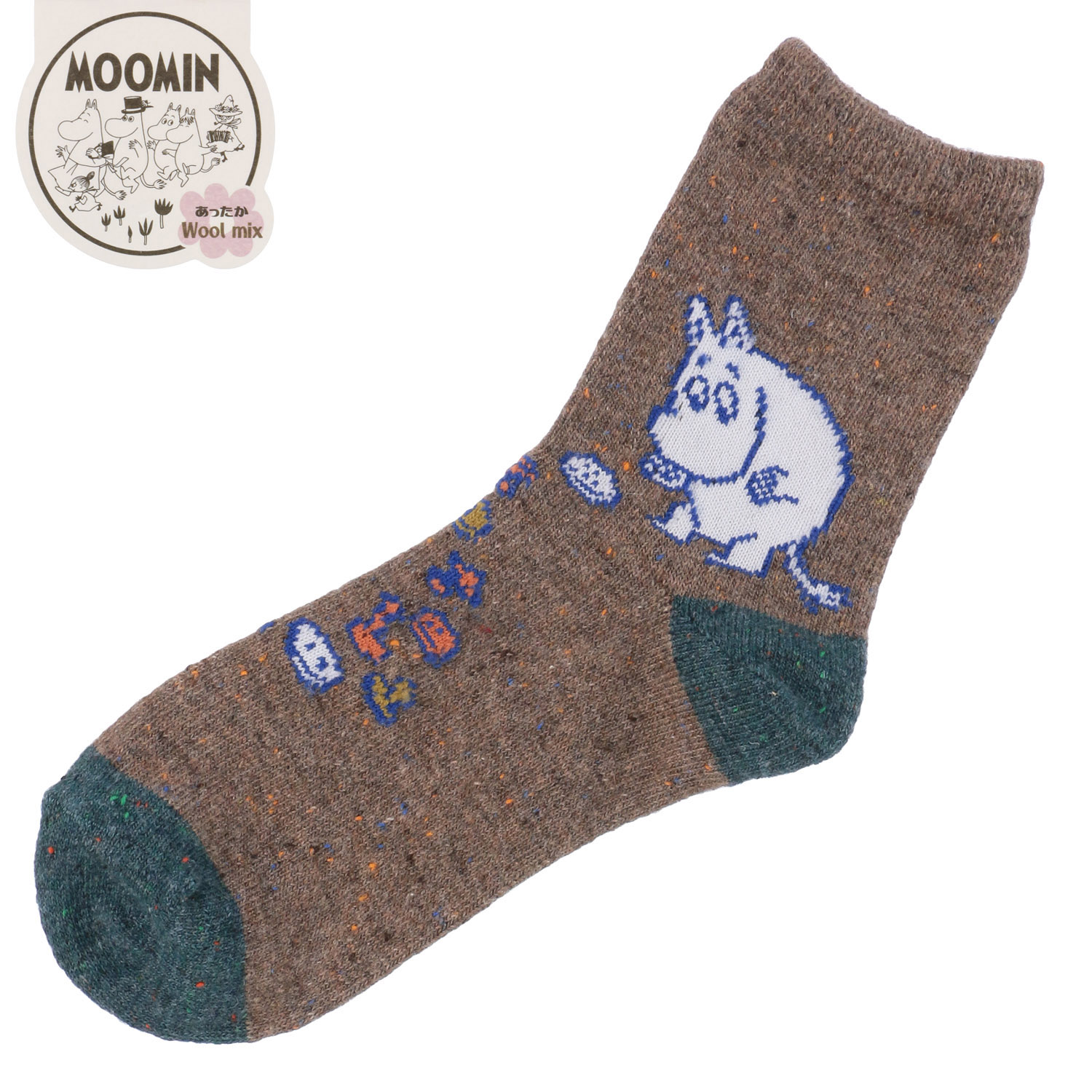 MOOMIN ロークルーソックス ネップ ボタン拾いムーミン【在庫限り】 - 画像3