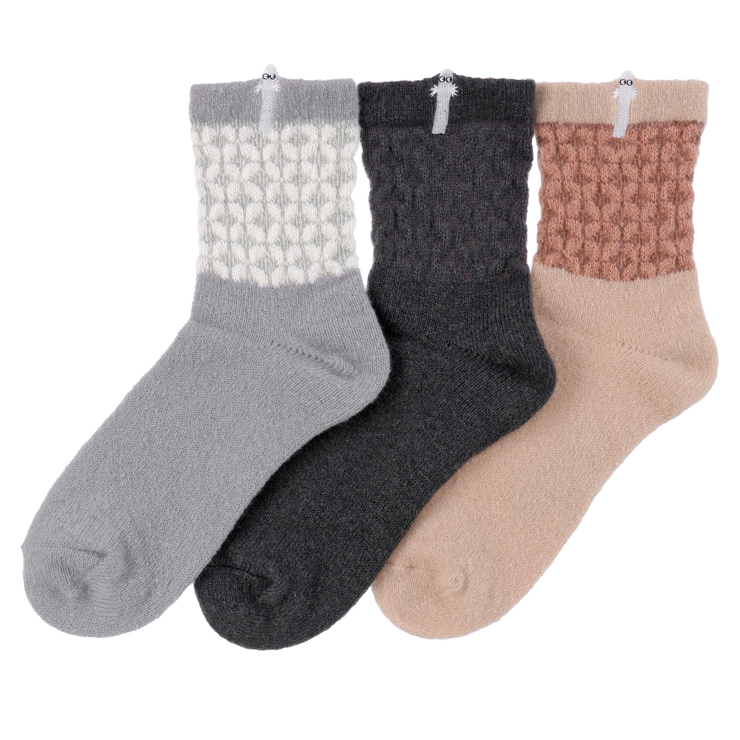 MOOMIN ロークルーソックス ふわふわニット 飛出ニョロ刺繍【在庫限り】 - 画像1