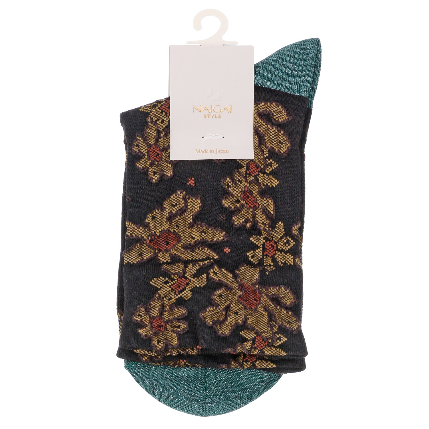 NAIGAI STYLE フラワーフロート クルー丈ソックス - 画像4