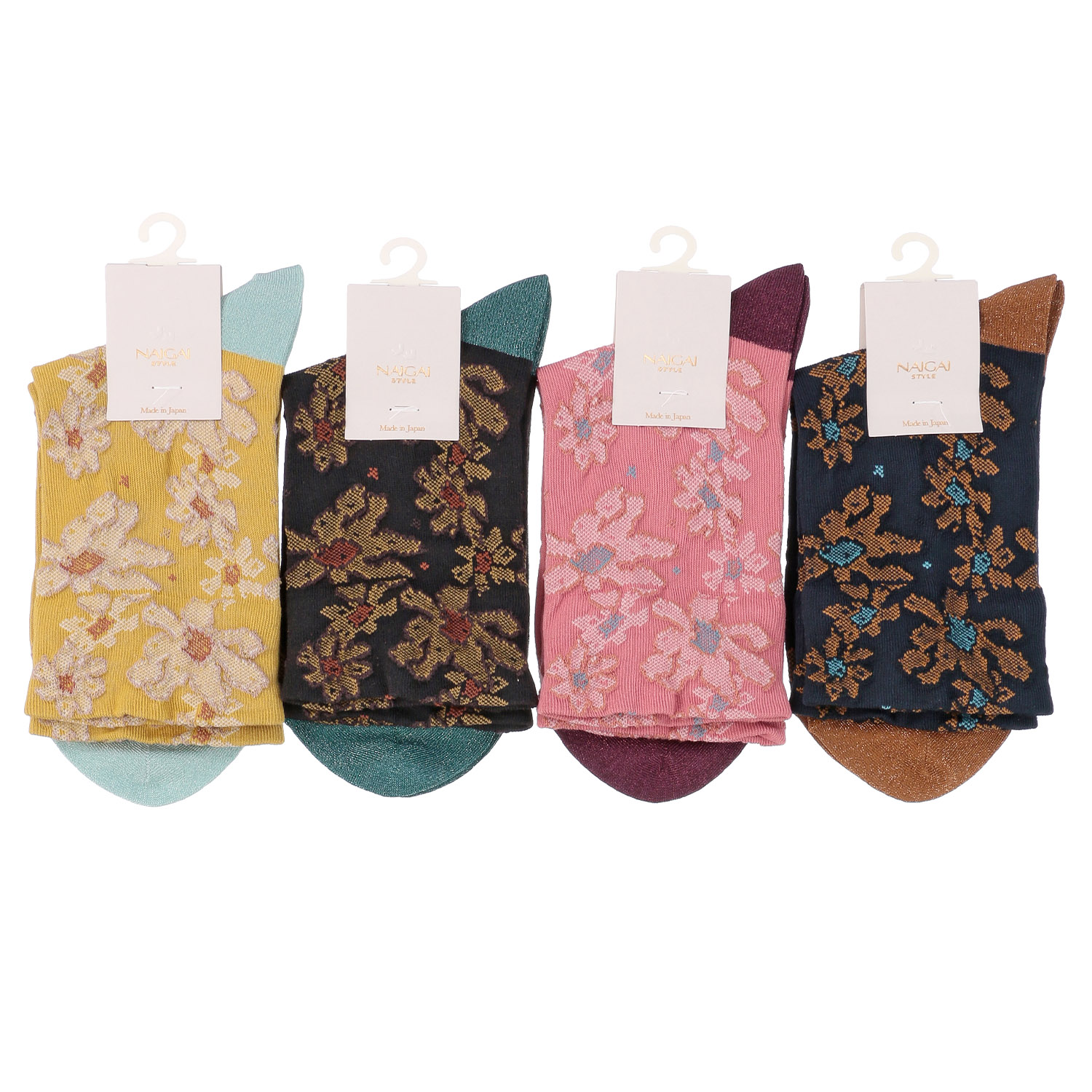 NAIGAI STYLE フラワーフロート クルー丈ソックス - 画像1