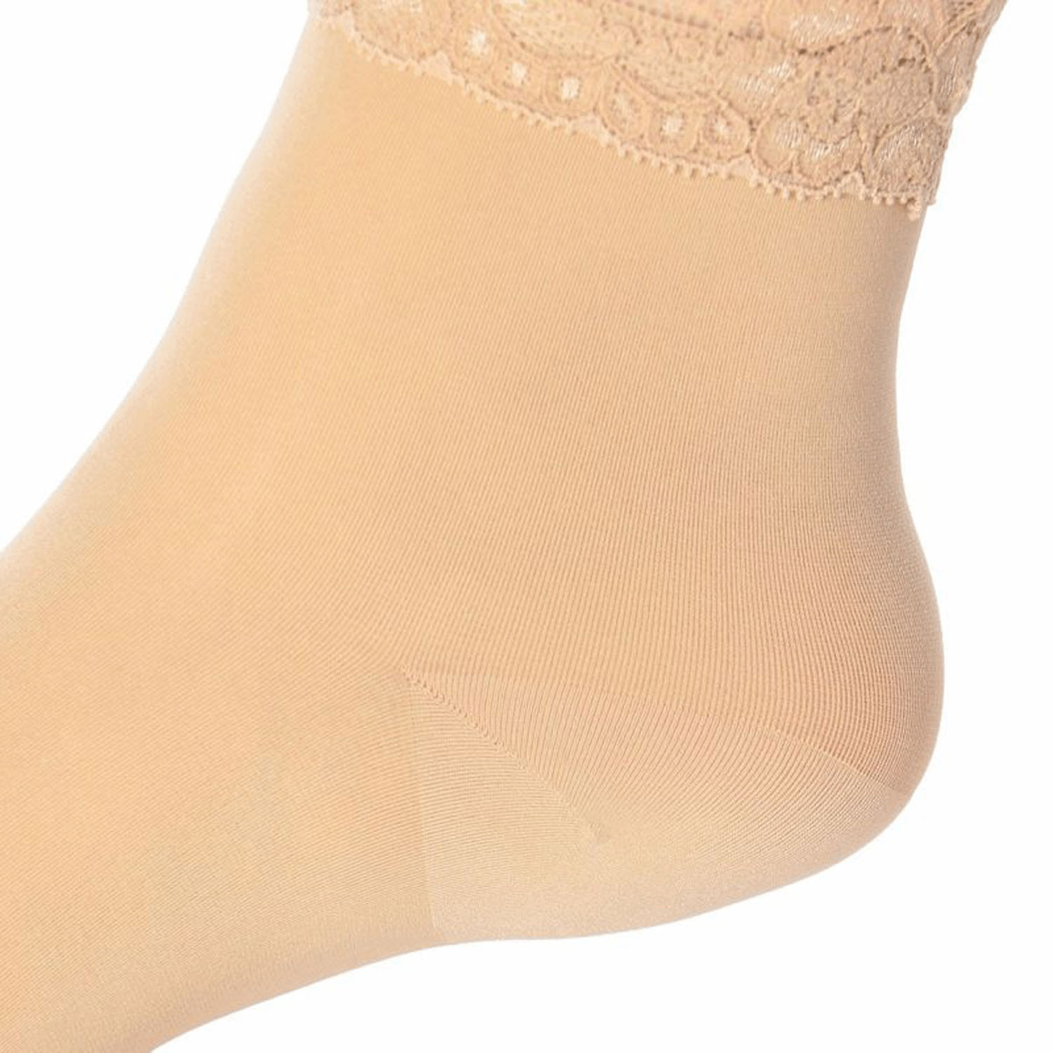 満足 レース付 ナイロンソックス  クルー丈 - 画像2