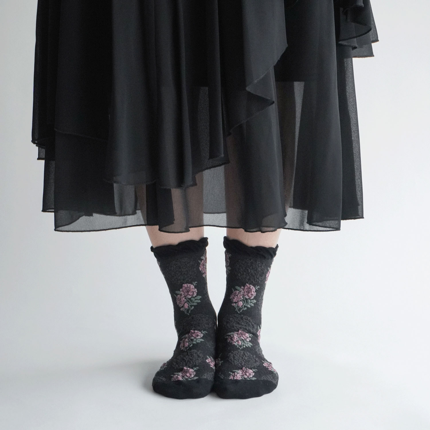 ギュレ フロート大花柄 靴下 - 画像5
