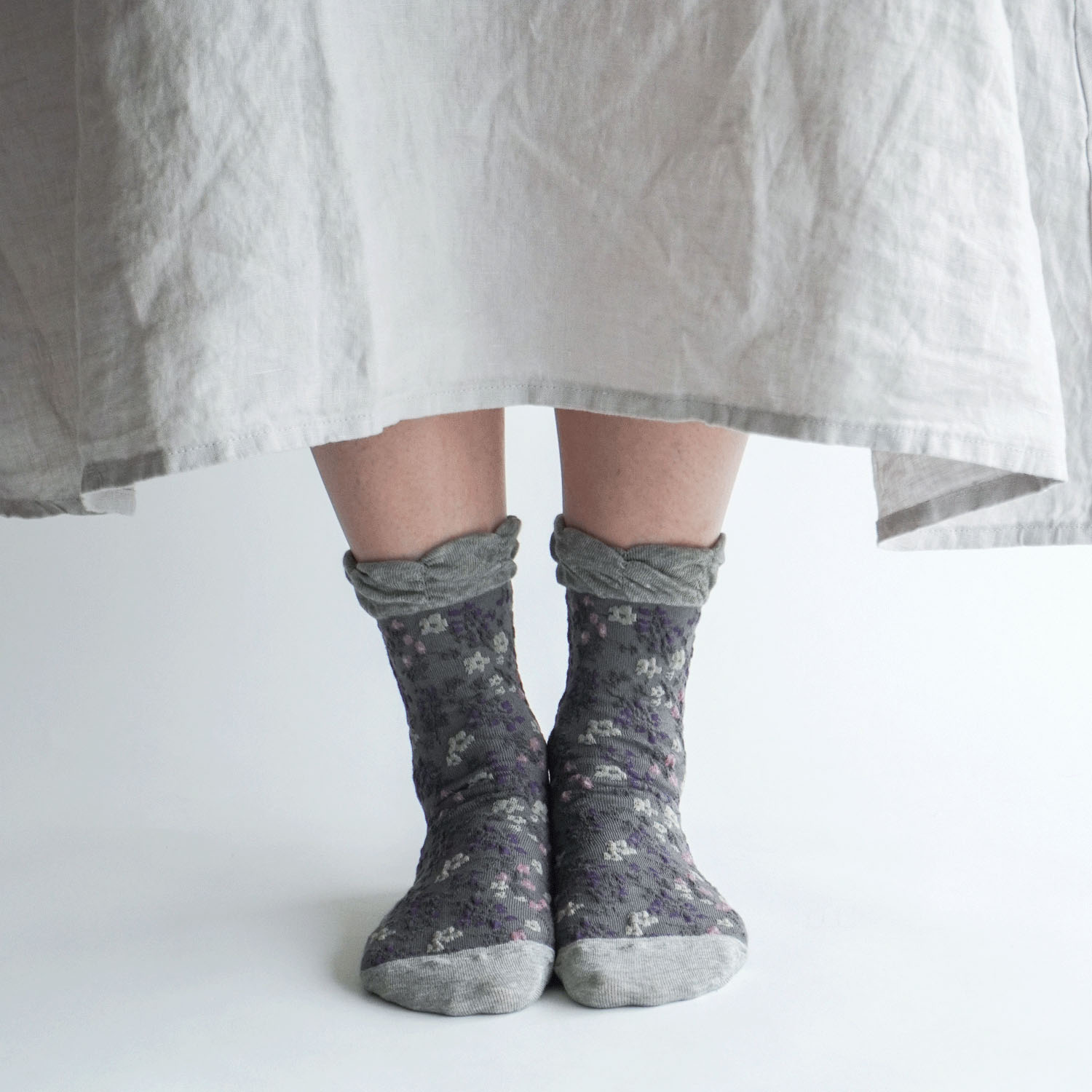 ギュレ オーガニックコットン 小花柄 靴下【在庫限り】 - 画像4