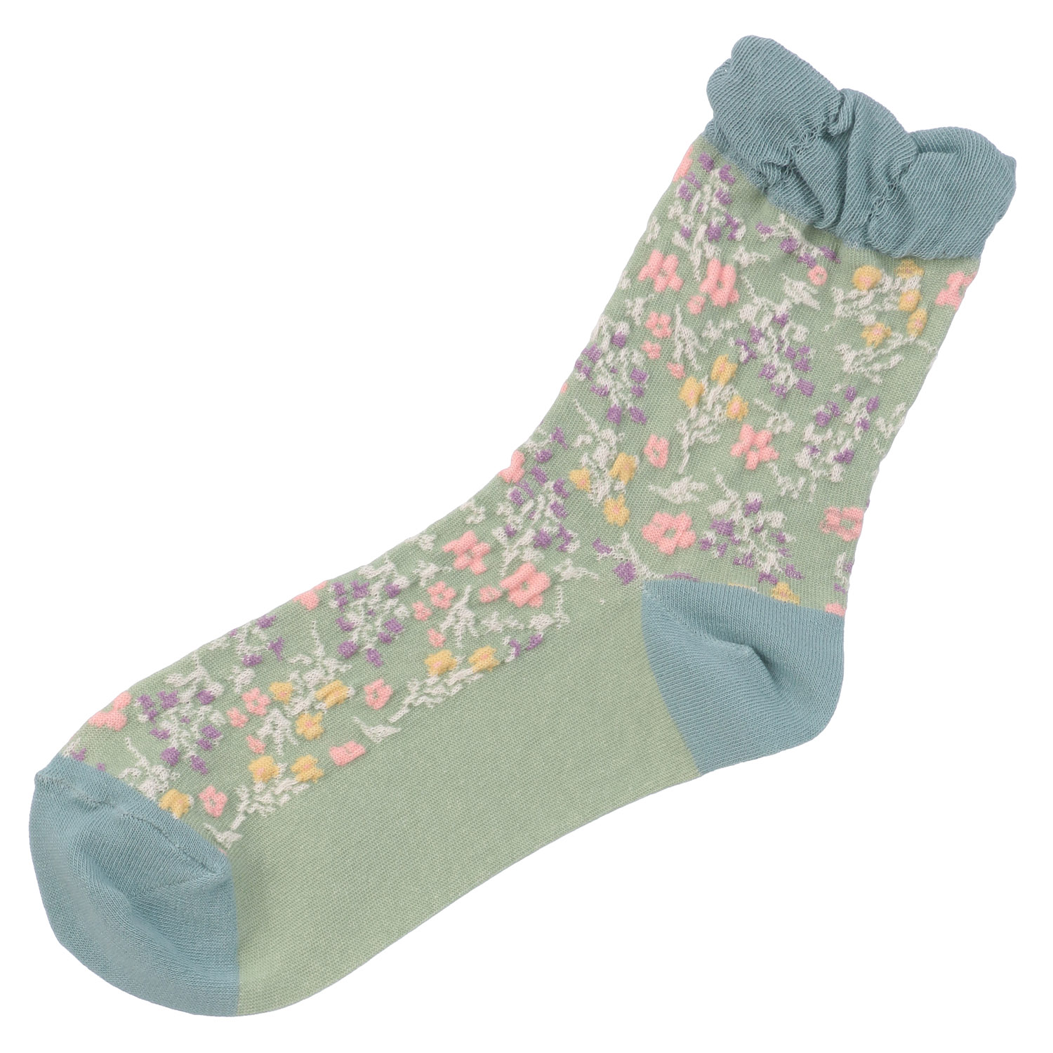 ギュレ オーガニックコットン 小花柄 靴下 - 画像6