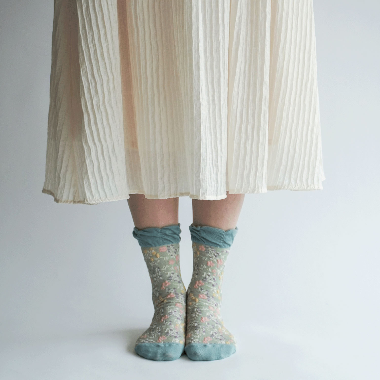 ギュレ オーガニックコットン 小花柄 靴下 - 画像10