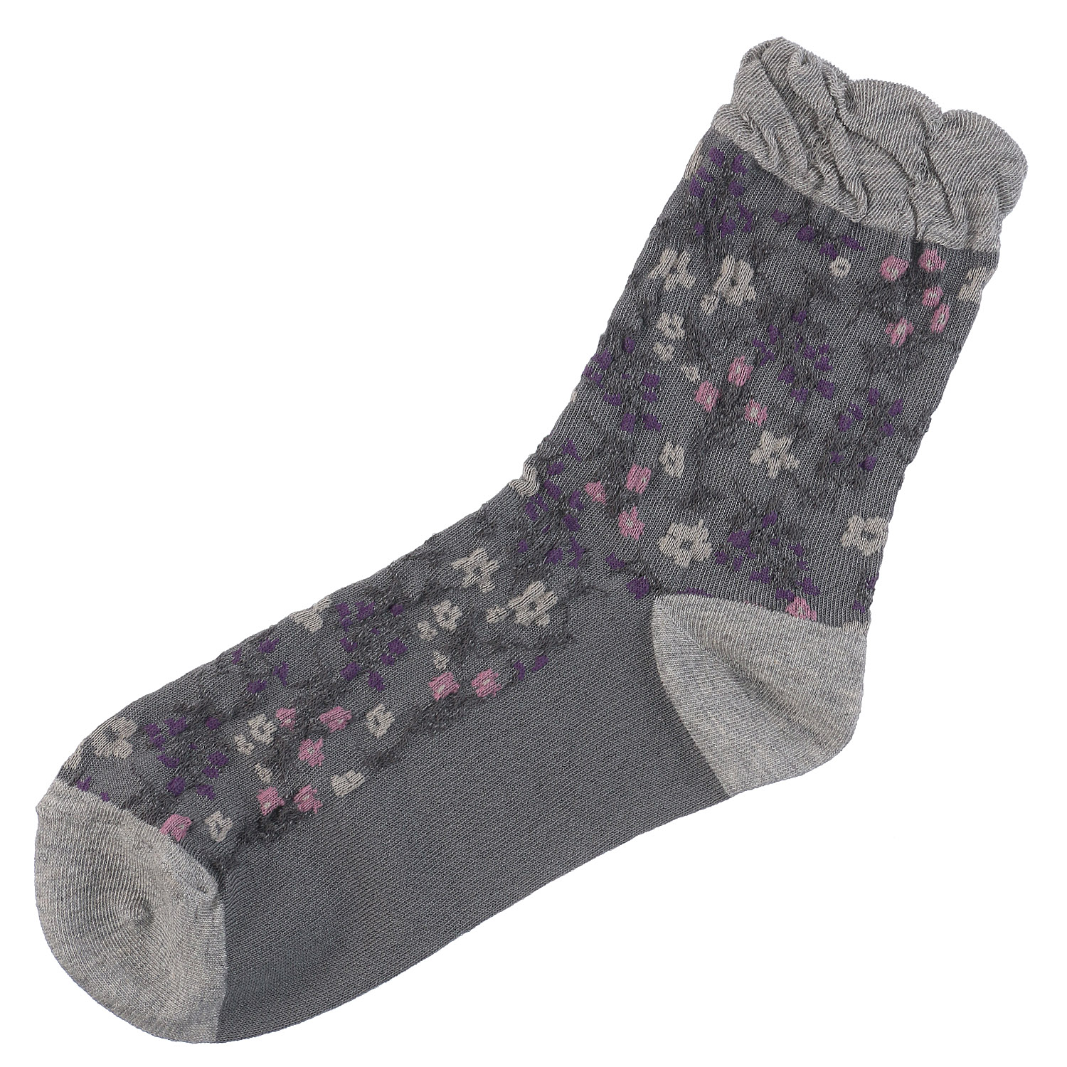 ギュレ オーガニックコットン 小花柄 靴下