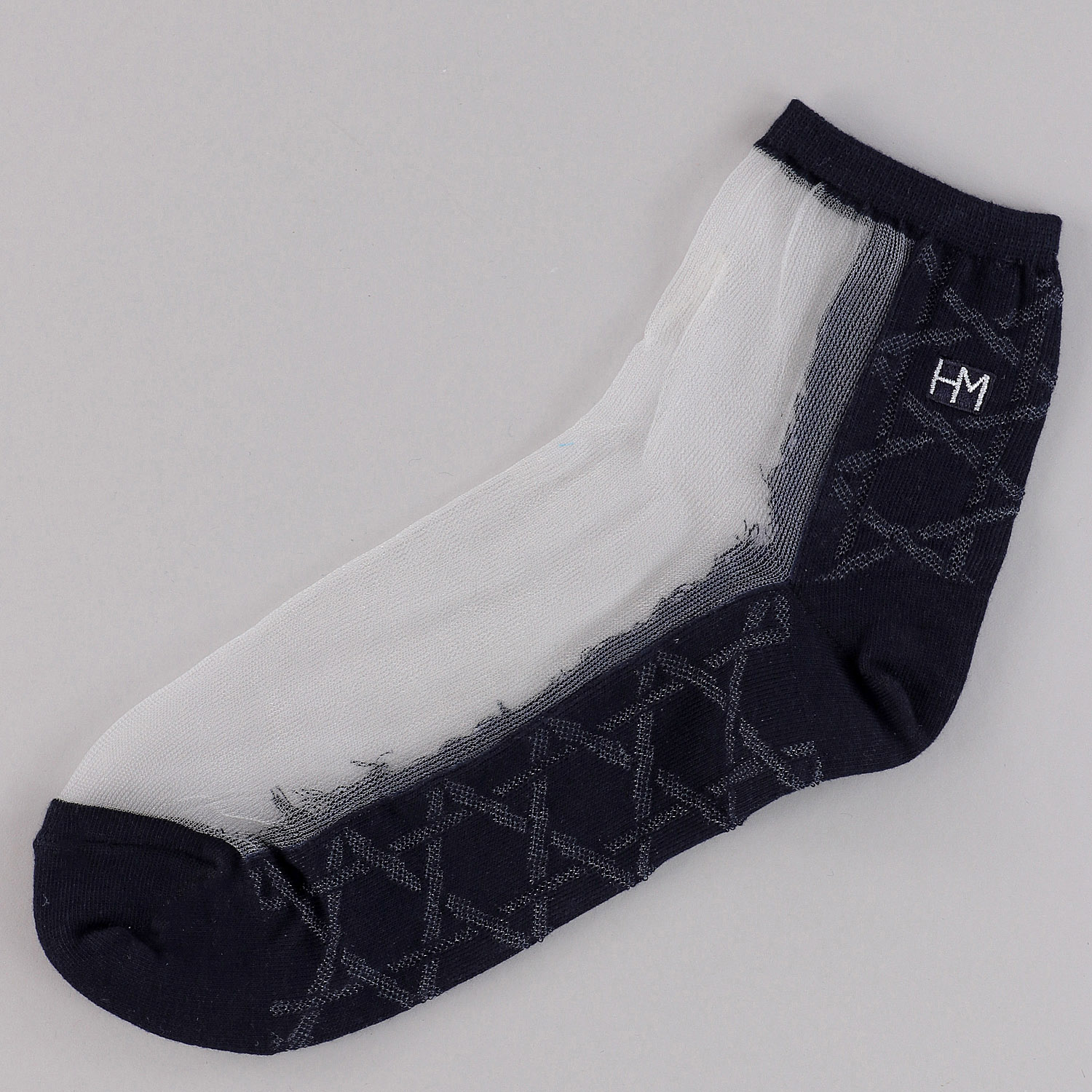 ハナエモリ クルー丈 シースルーソックス 刺繍 - 画像4