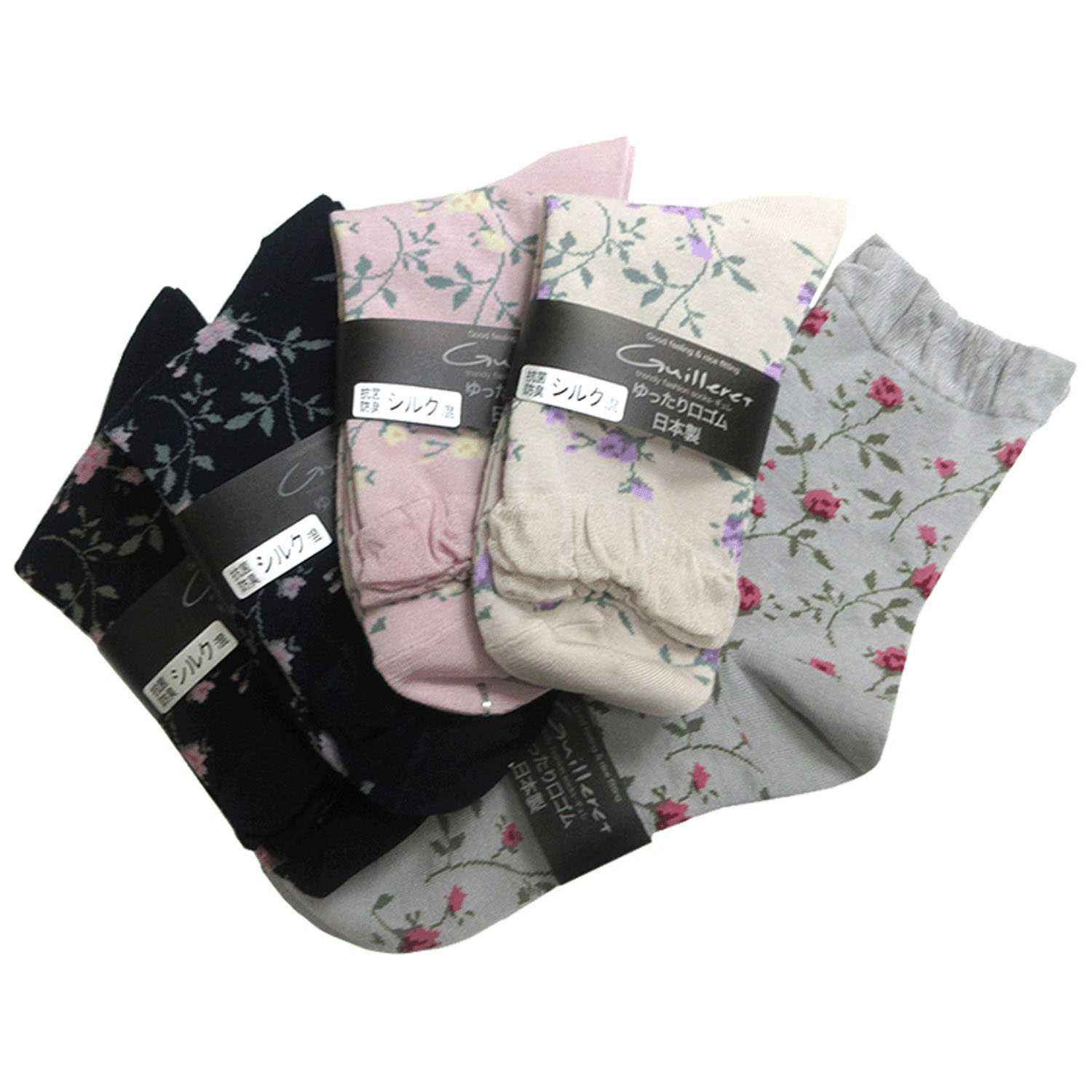 ギュレ シルク昆 小薔薇柄 - 画像1