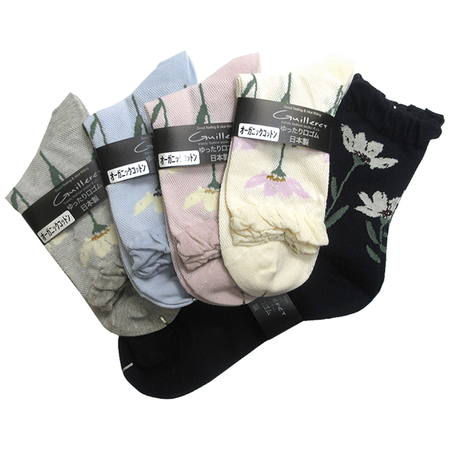 ギュレ 総メッシュ 足首花柄 - 画像1