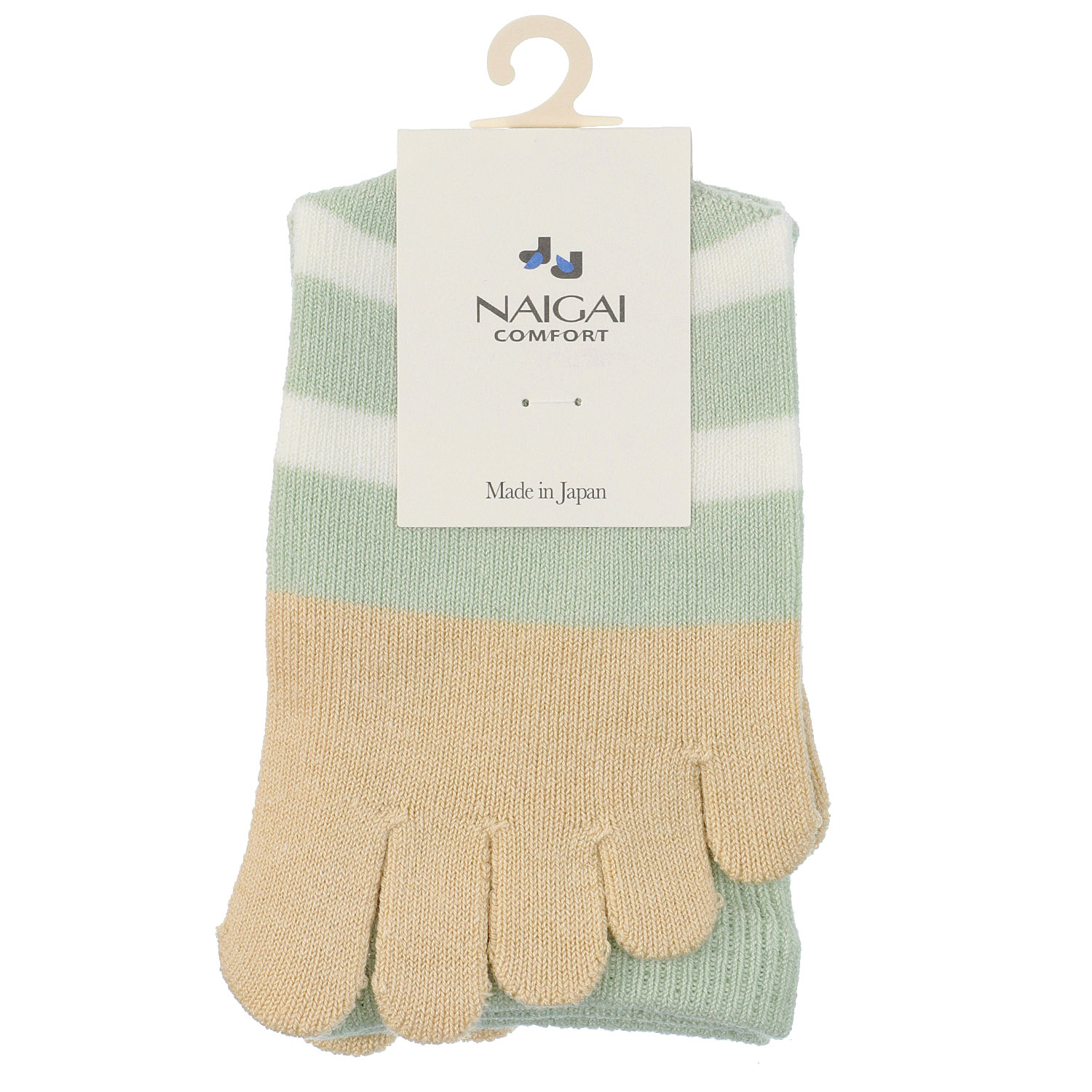 NAIGAI COMFORT 5本指ソックス ゴムなし ボーダー柄 - 画像5