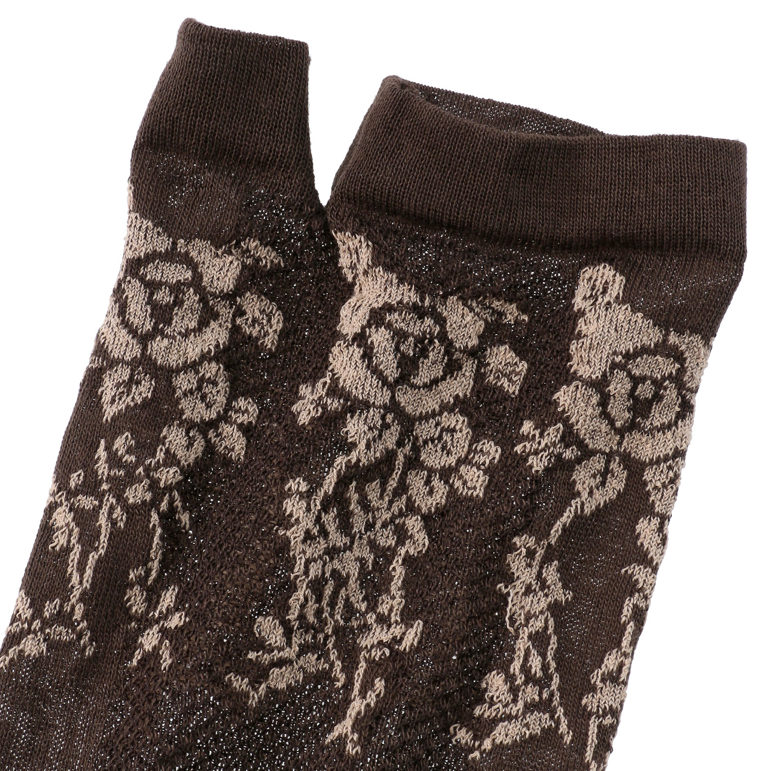 アームカバー 22cm丈 総花柄 親指切替 - 画像4