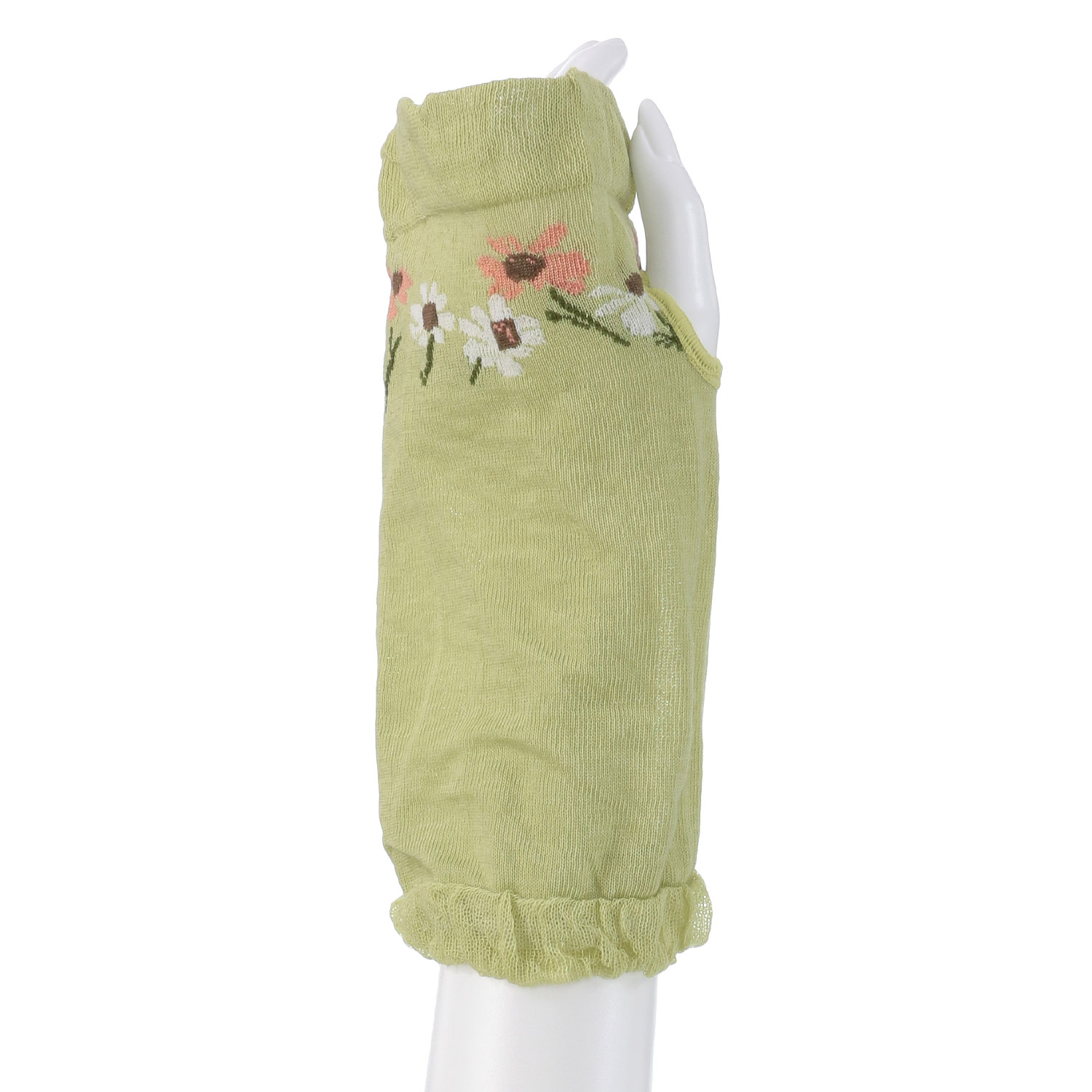 アームカバー 22cm丈 トップ花柄 親指穴付き - 画像3