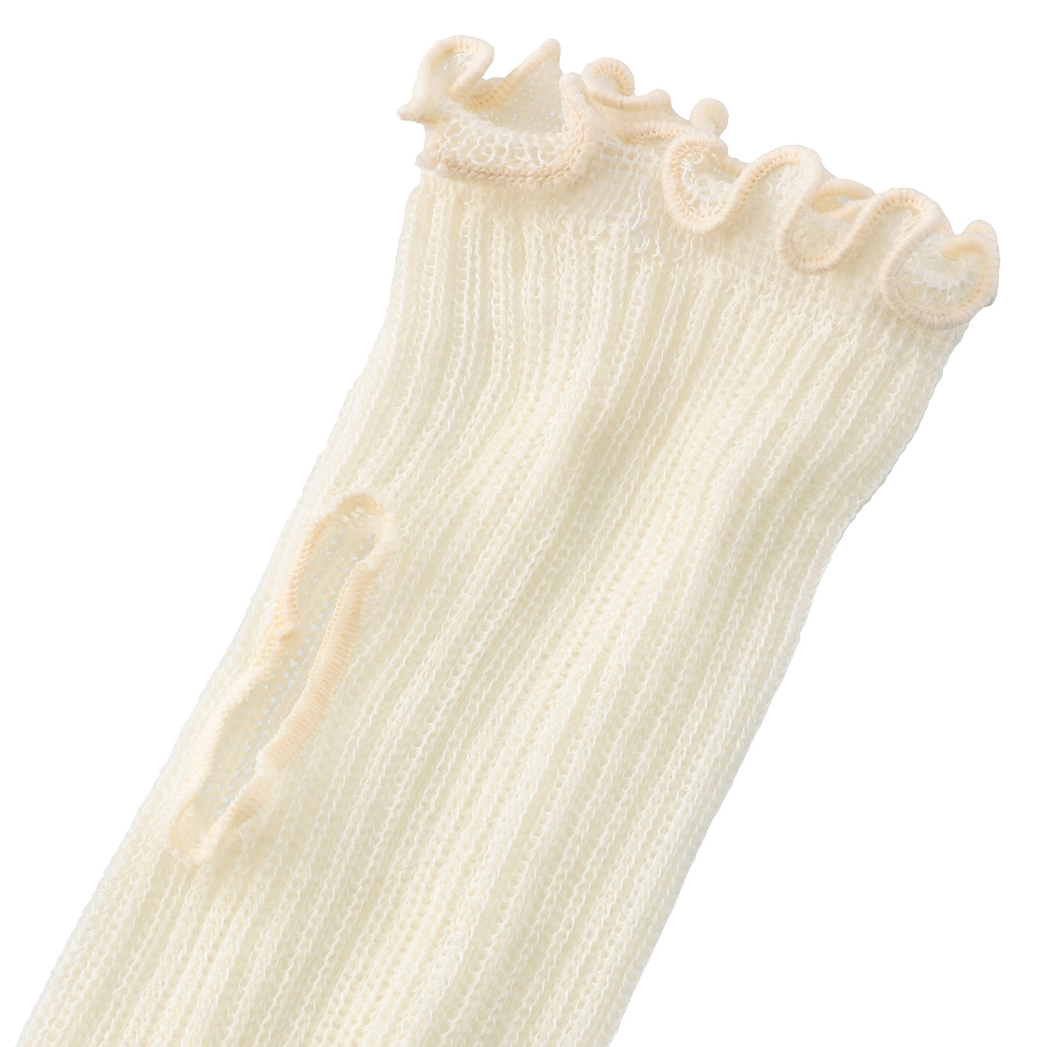 アームカバー 45cm丈 リブ メロウ 親指穴付き - 画像4