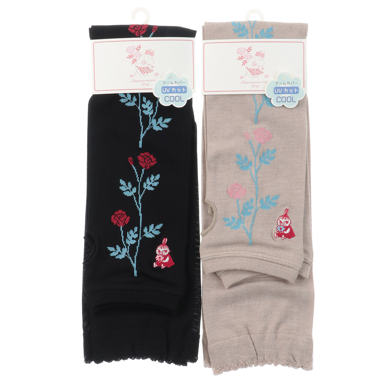 MOOMIN 母の日 アームカバー UVカット＋冷感 薔薇ミイ刺繍 - 画像1