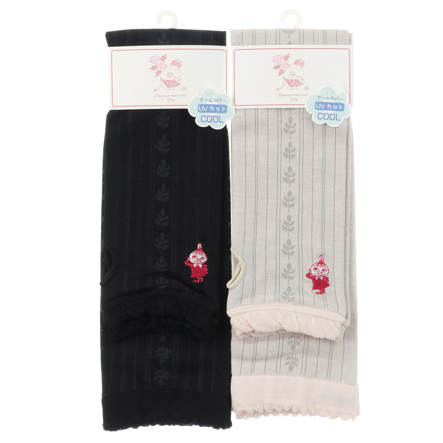 MOOMIN 母の日 アームカバー UVカット＋冷感 縦柄ミイ刺繍 - 画像1
