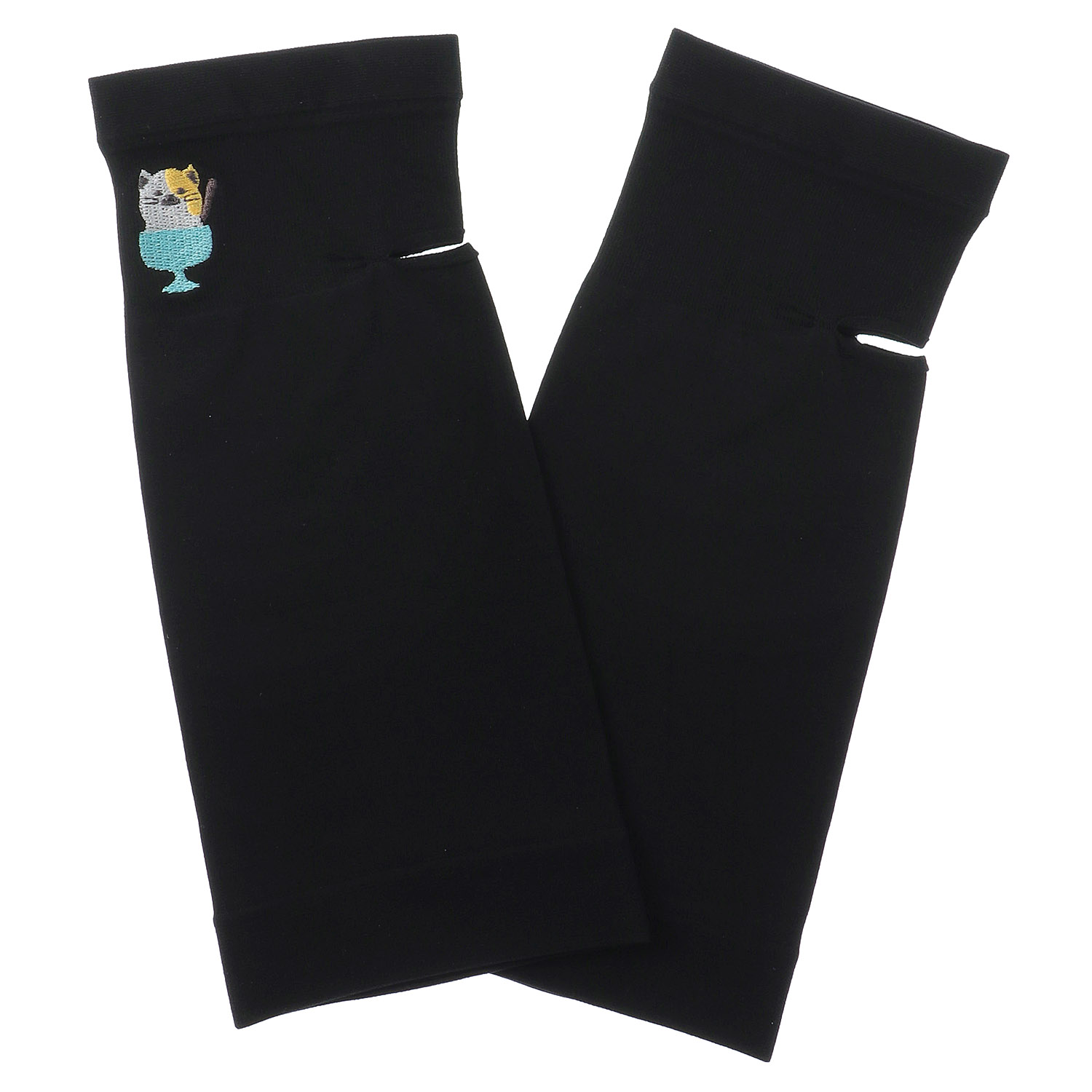 にゃんこ堂 ショート丈（23cm丈） 接触冷感 猫かき氷刺繍 アームカバー - 画像5