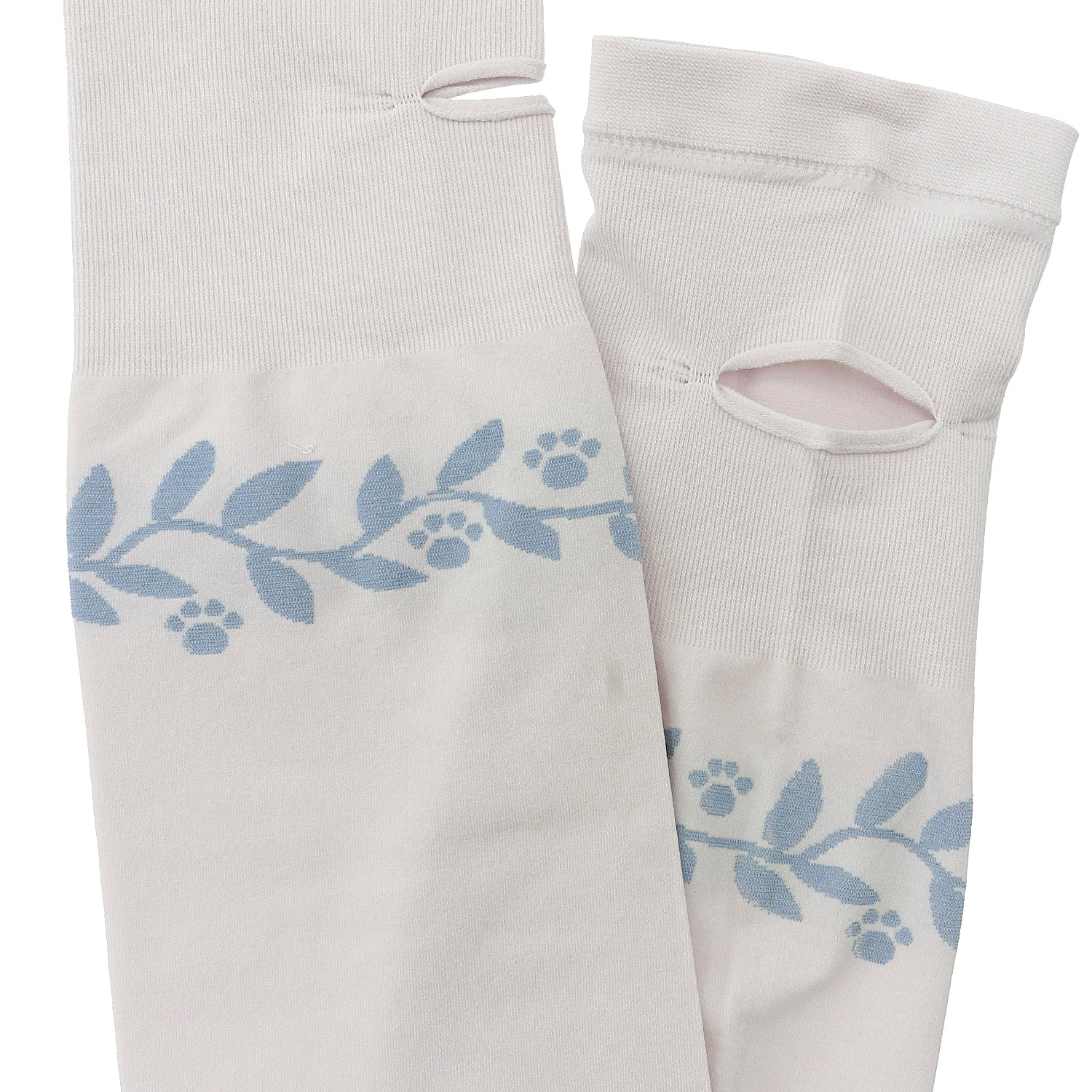 にゃんこ堂 ロング丈（50cm丈） 接触冷感 アームカバー 肉球と草 - 画像3