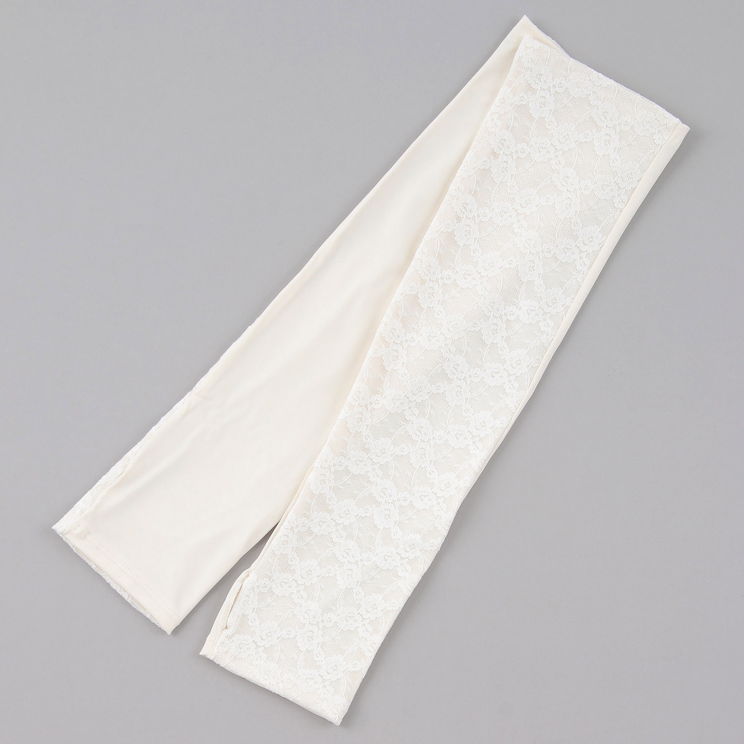 接触冷感 アームカバー レース 花柄 約40cm丈 親指穴付き【在庫限り】 - 画像6