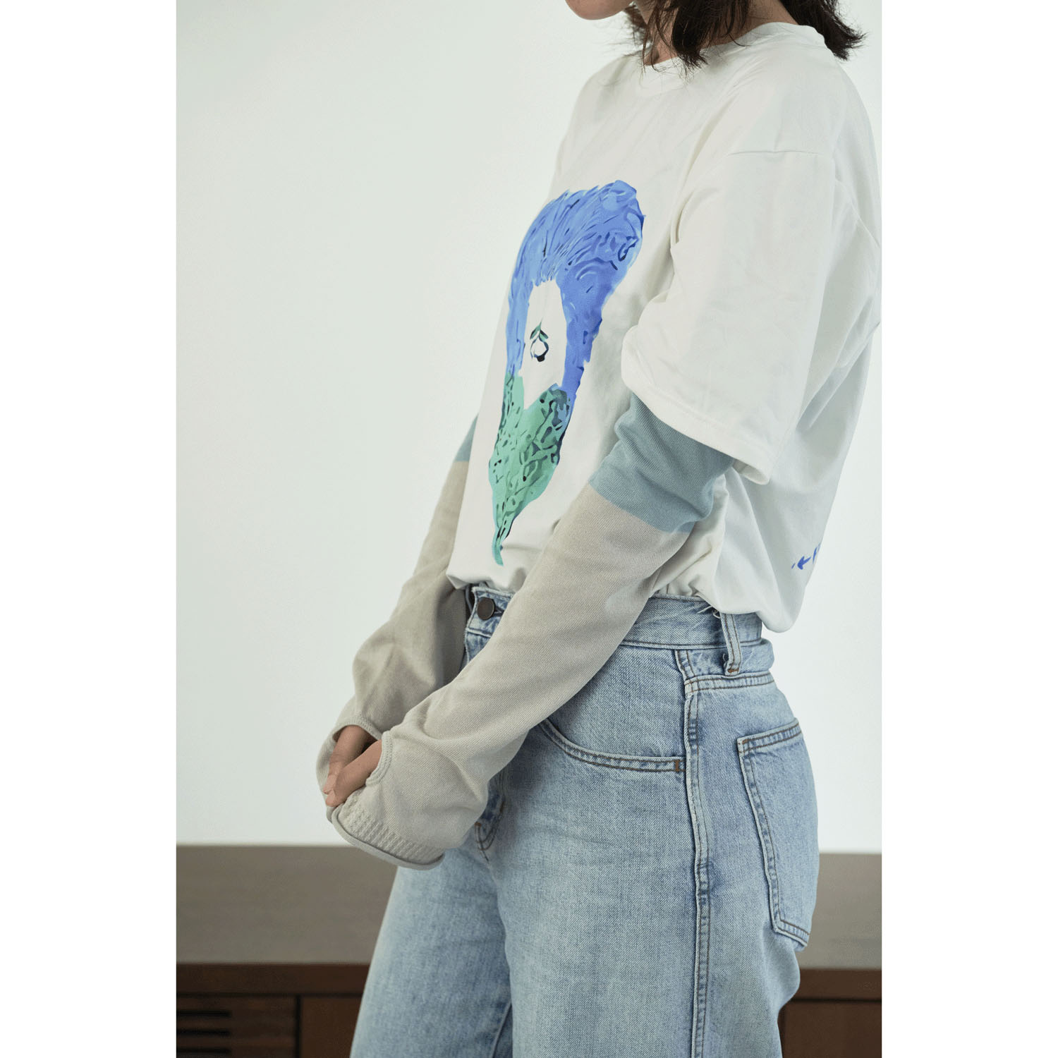 TWO TONE ARM COVERレーヨンシルクUVアームカバー【在庫限り】 - 画像4