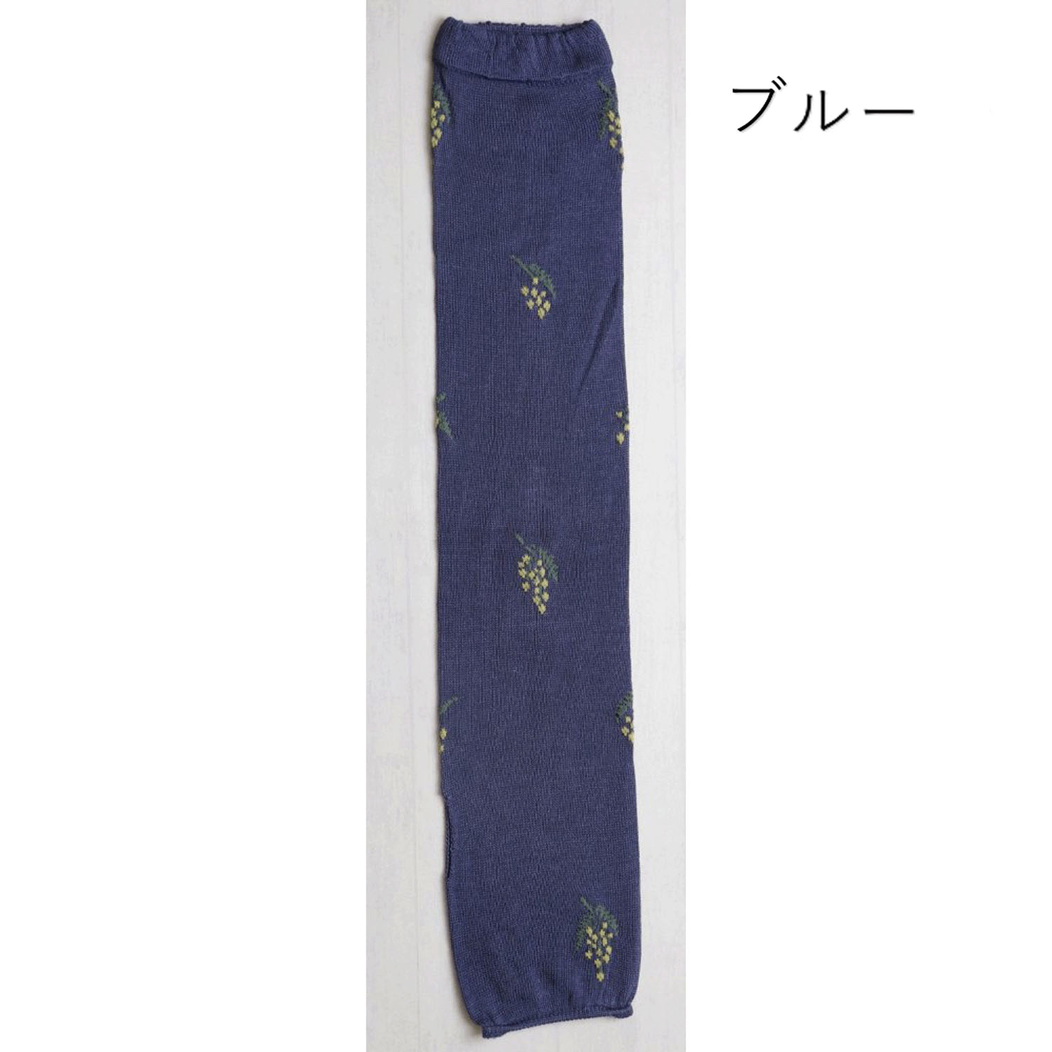 日本製 アームカバー シルク混 50センチ丈 ミモザ柄 - 画像6