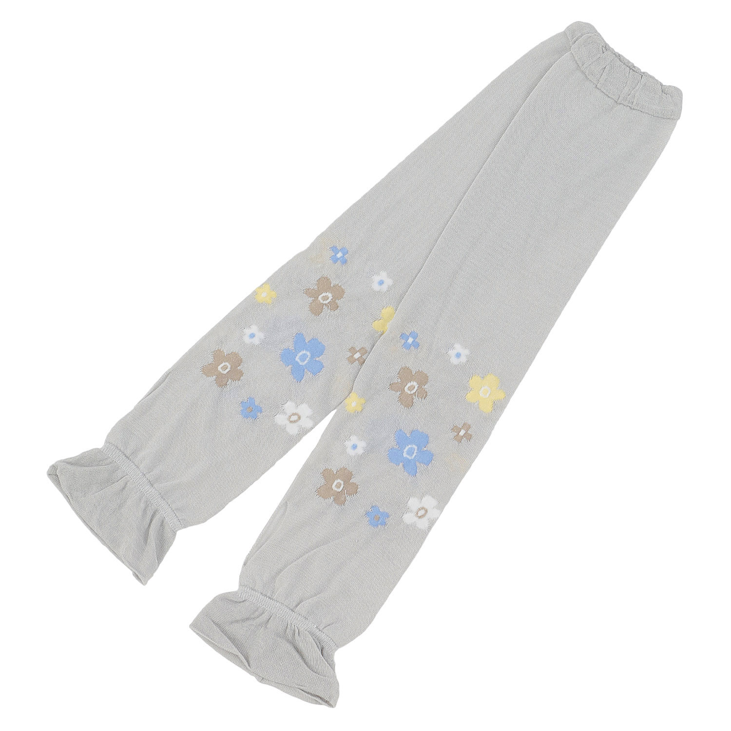 日本製 アームカバー シルク混 50センチ丈 モダン花柄