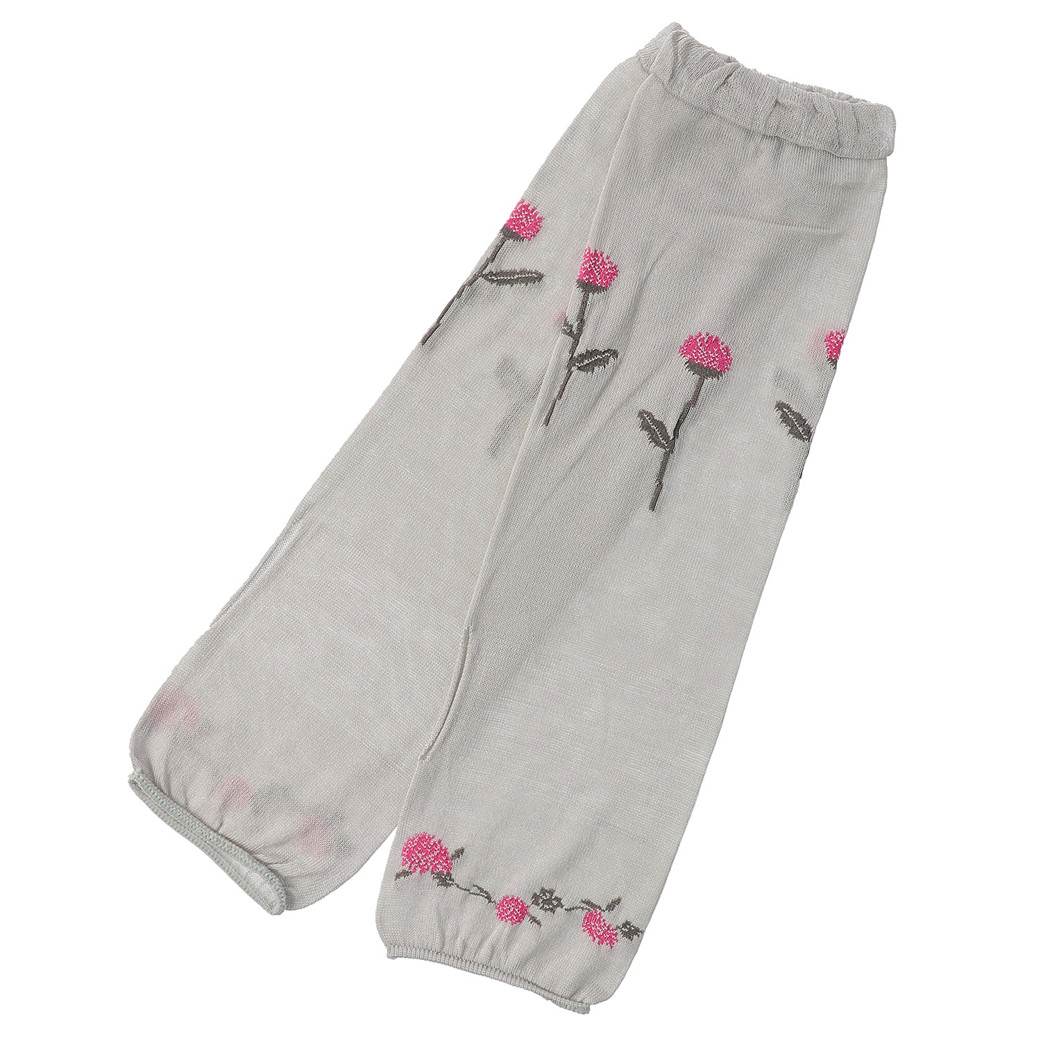 日本製 アームカバー シルク混  35センチ丈 野草柄 - 画像2